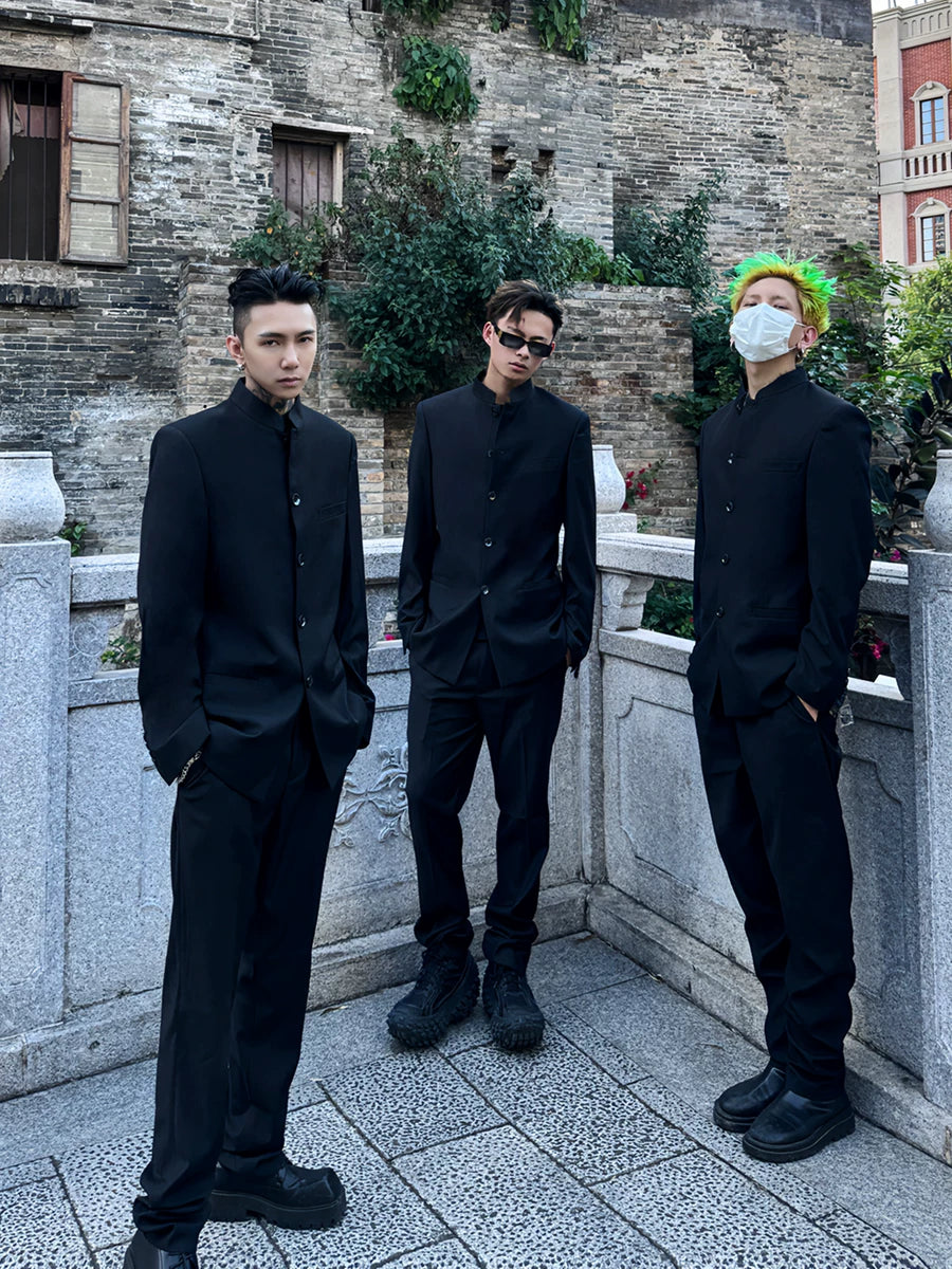 Concrete Gallery Minimalist Jacket and Ankle‑Cut Pants Setup