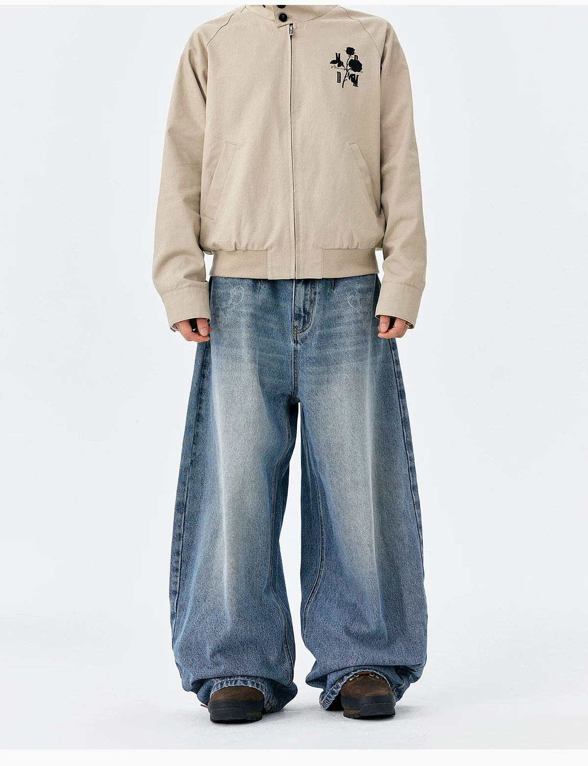 Shadowfade Wide-Leg Denim Jeans