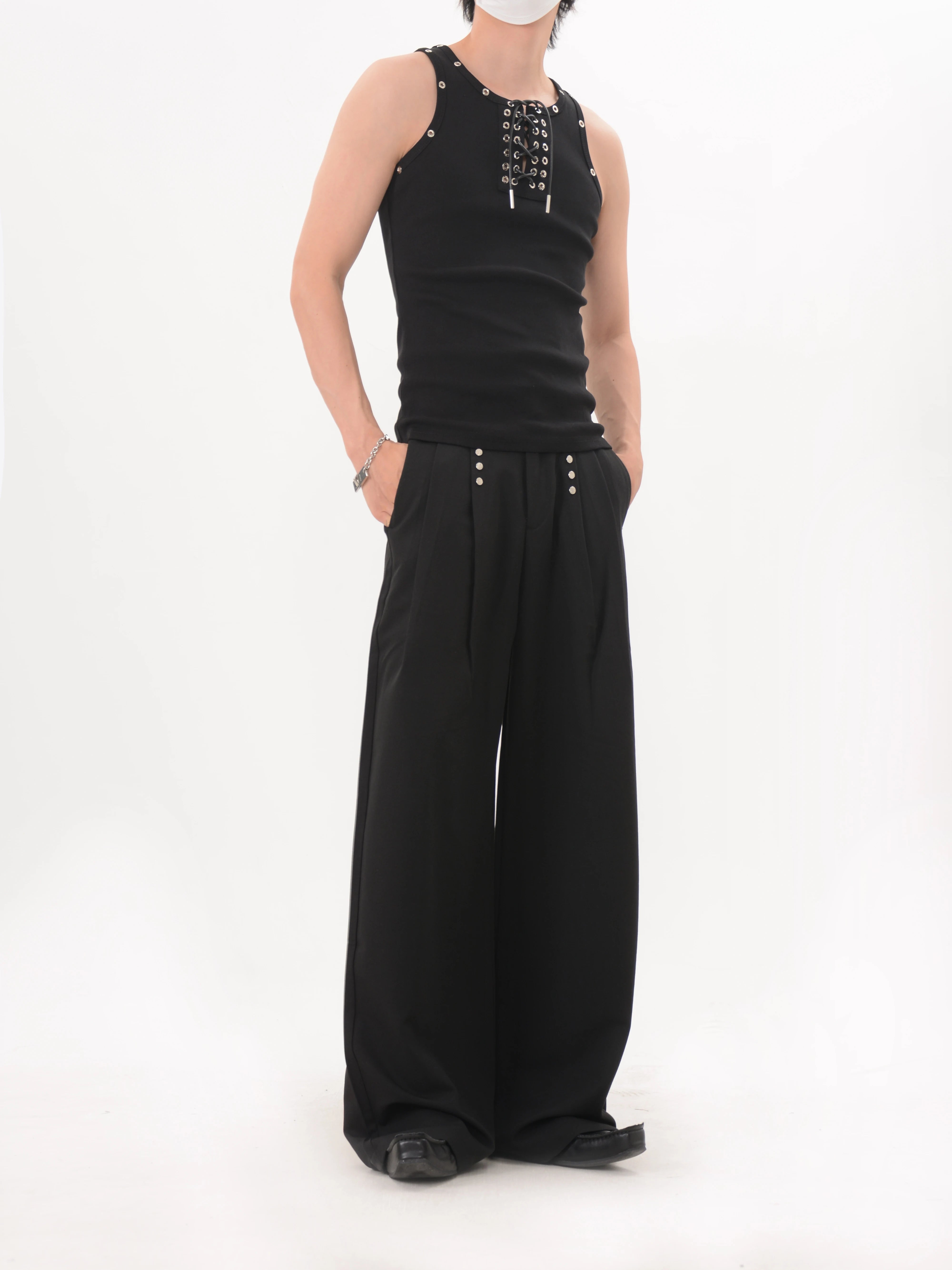 Midnight Grommet Lace Tank