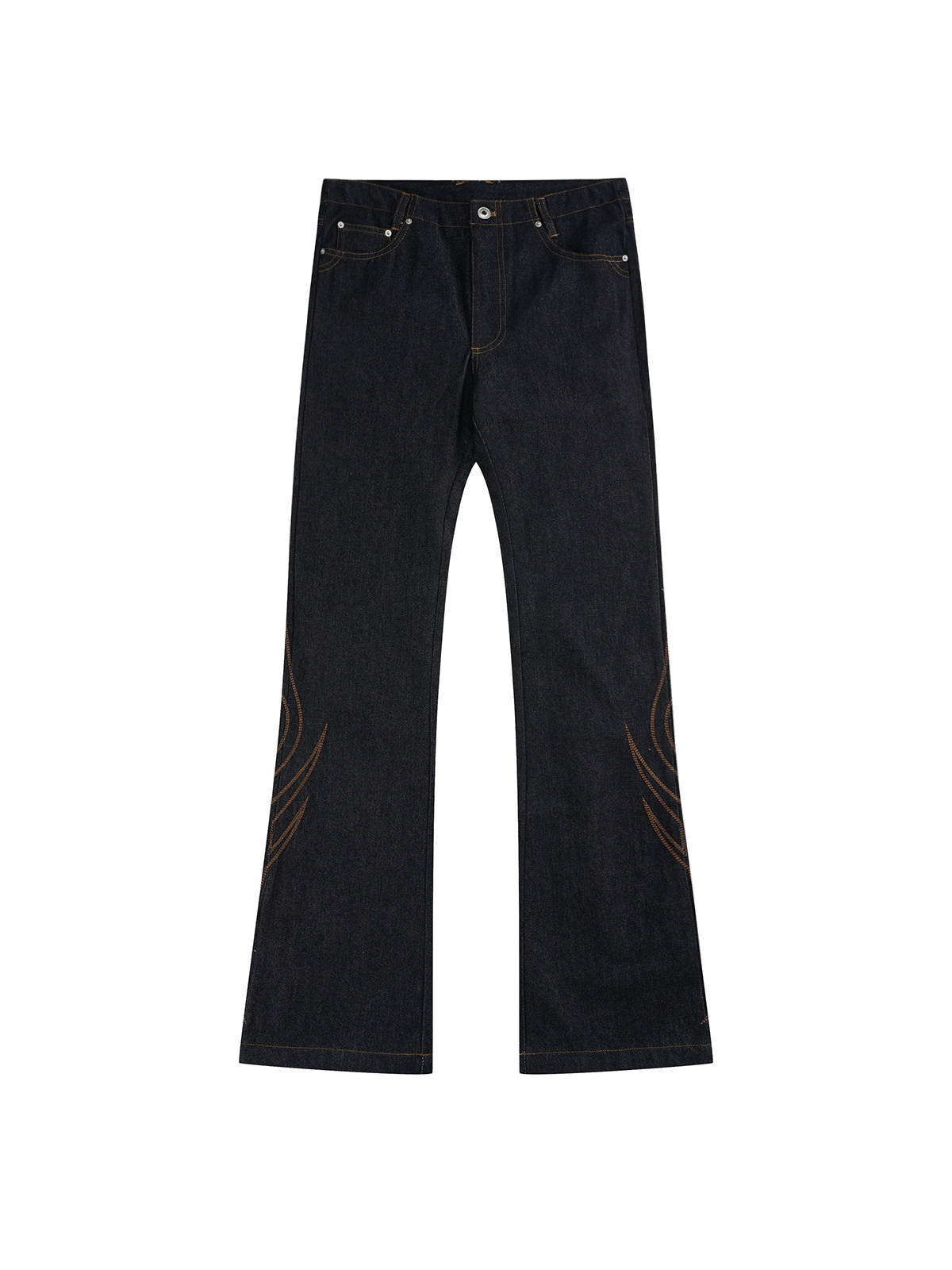 Totem Chain Embroidered Slim Flare Jeans