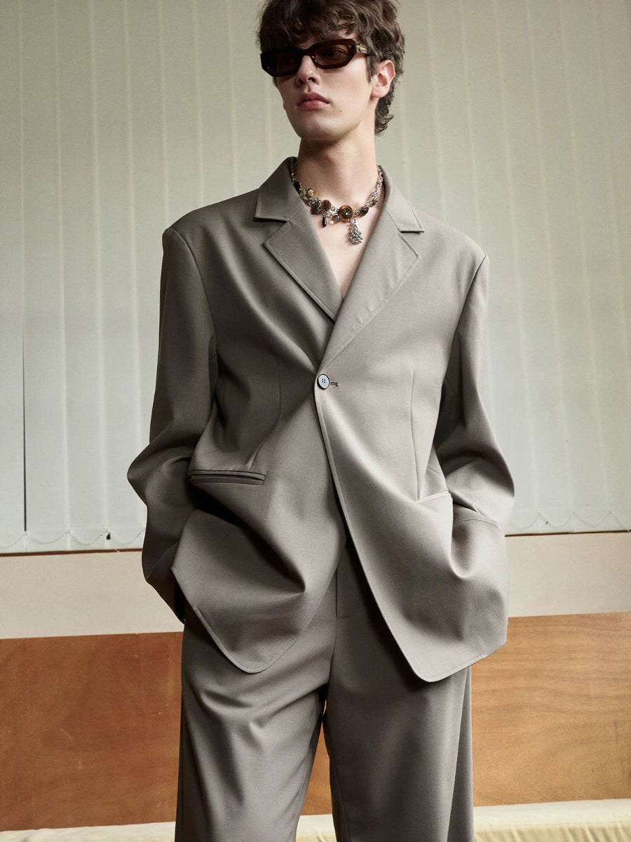 Blazer casual de solapa de solapa de muesca