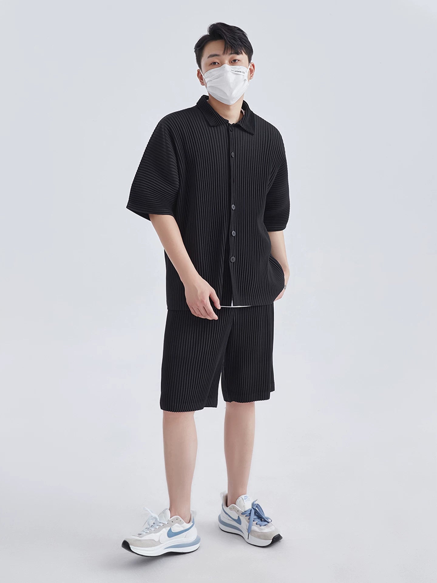 Mistfold Pleated Button Shirt