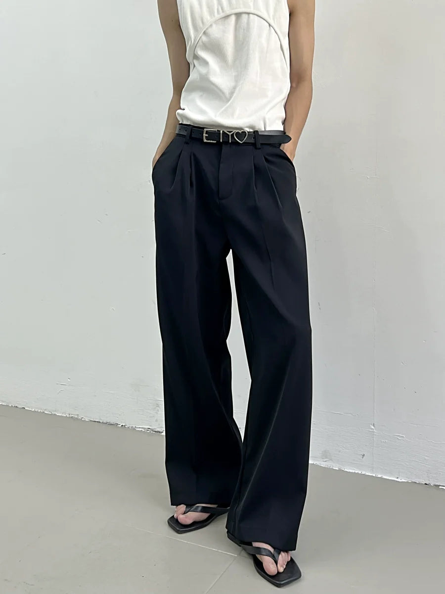 Noir Drift Pleat Trousers