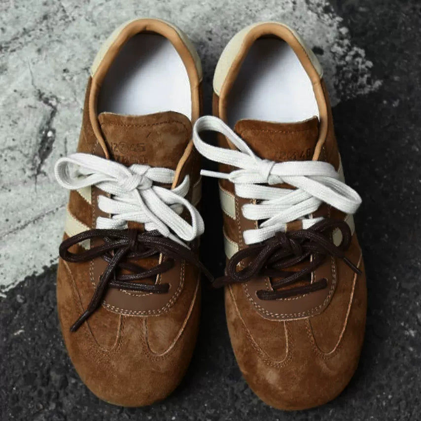 Vintage Brown Suede Stripe Shoes