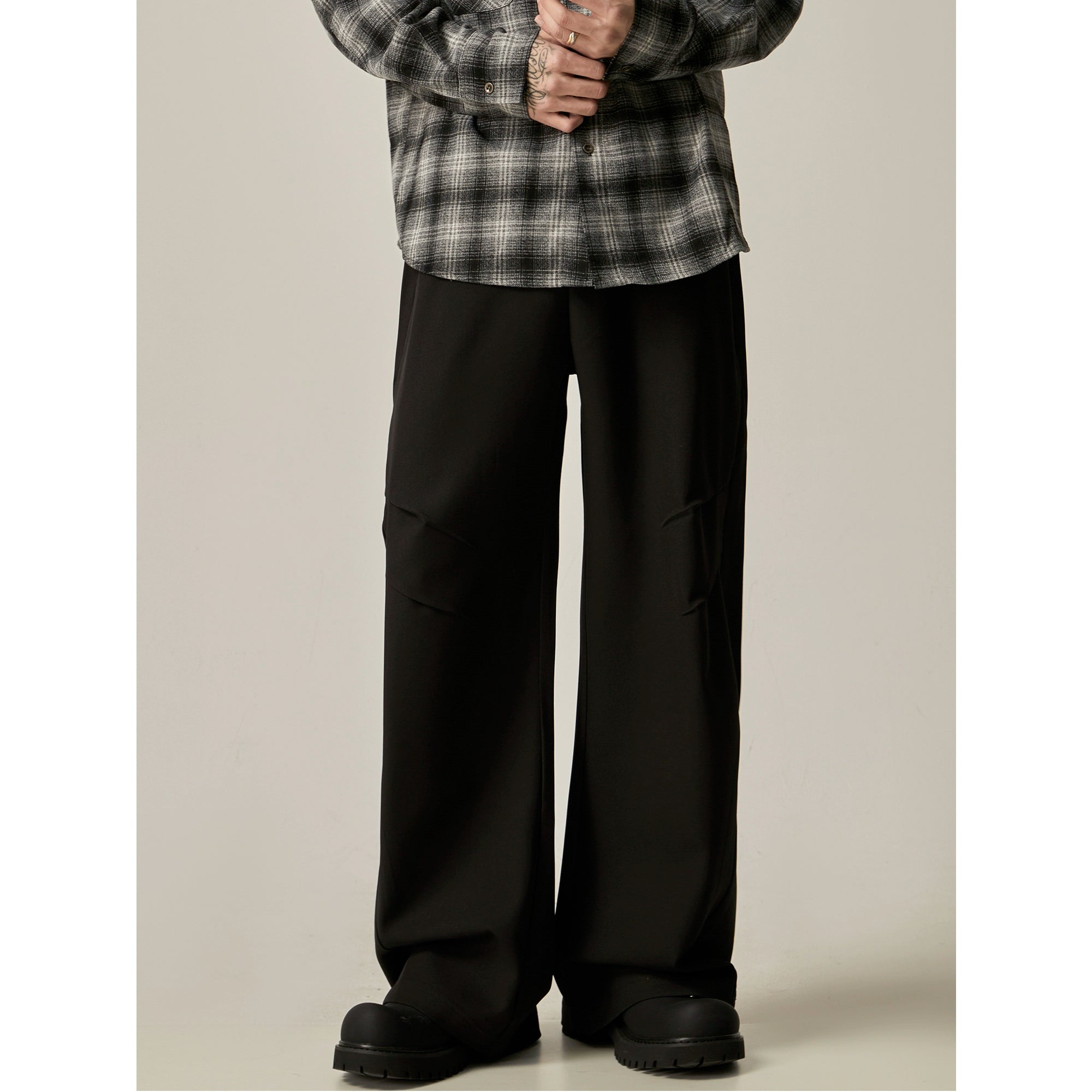 Noir Flow Wide-Leg Trousers