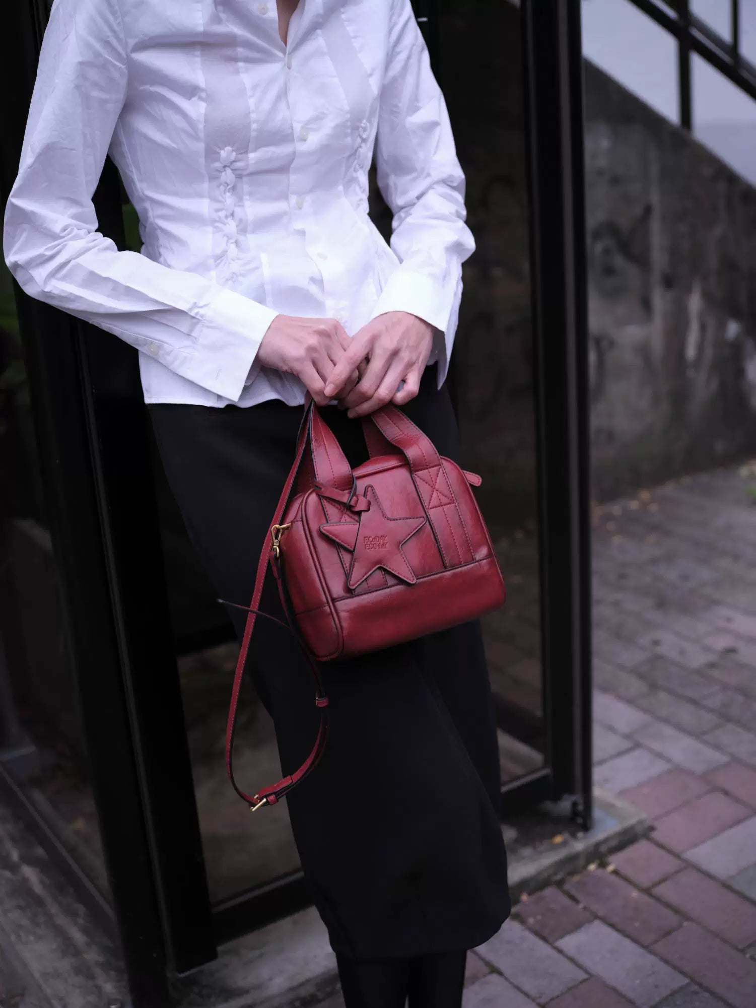 Star-Embossed Mini Boston Crossbody Bag - view 4