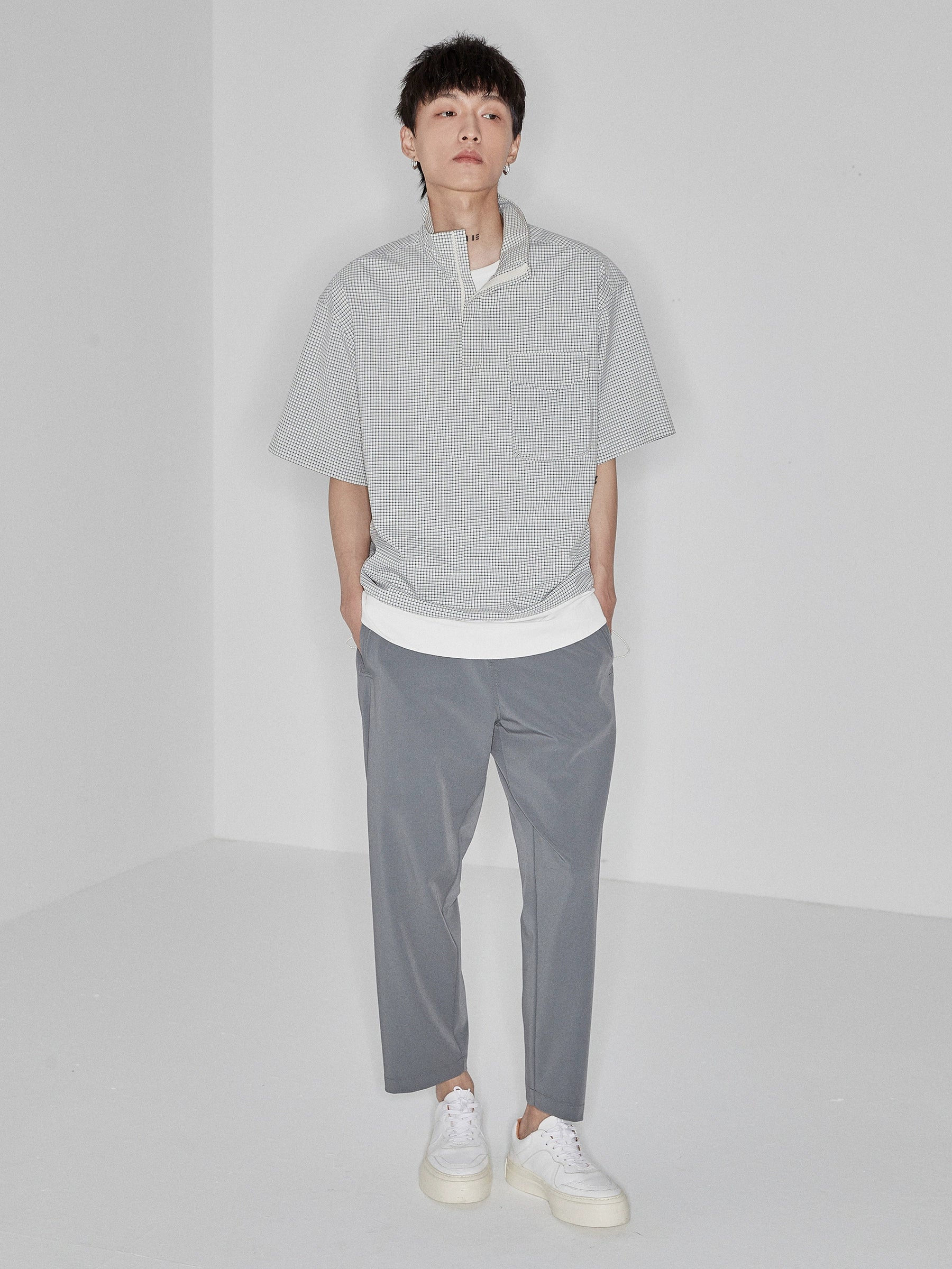 Pantalones de cintura elástica sin costura lateral