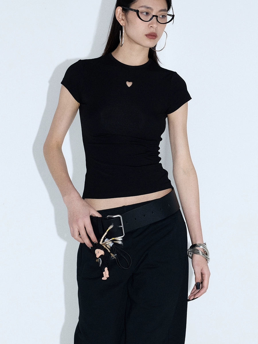 Heart-Stitch Slim Basic Tee