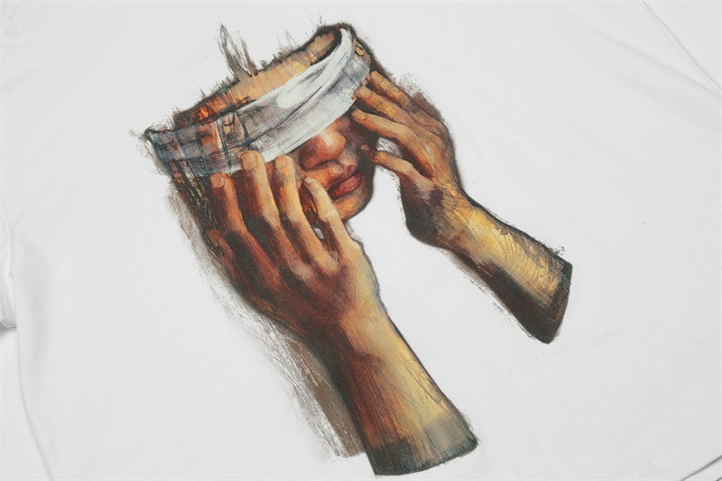 Oversized Artistic Face Print Tee