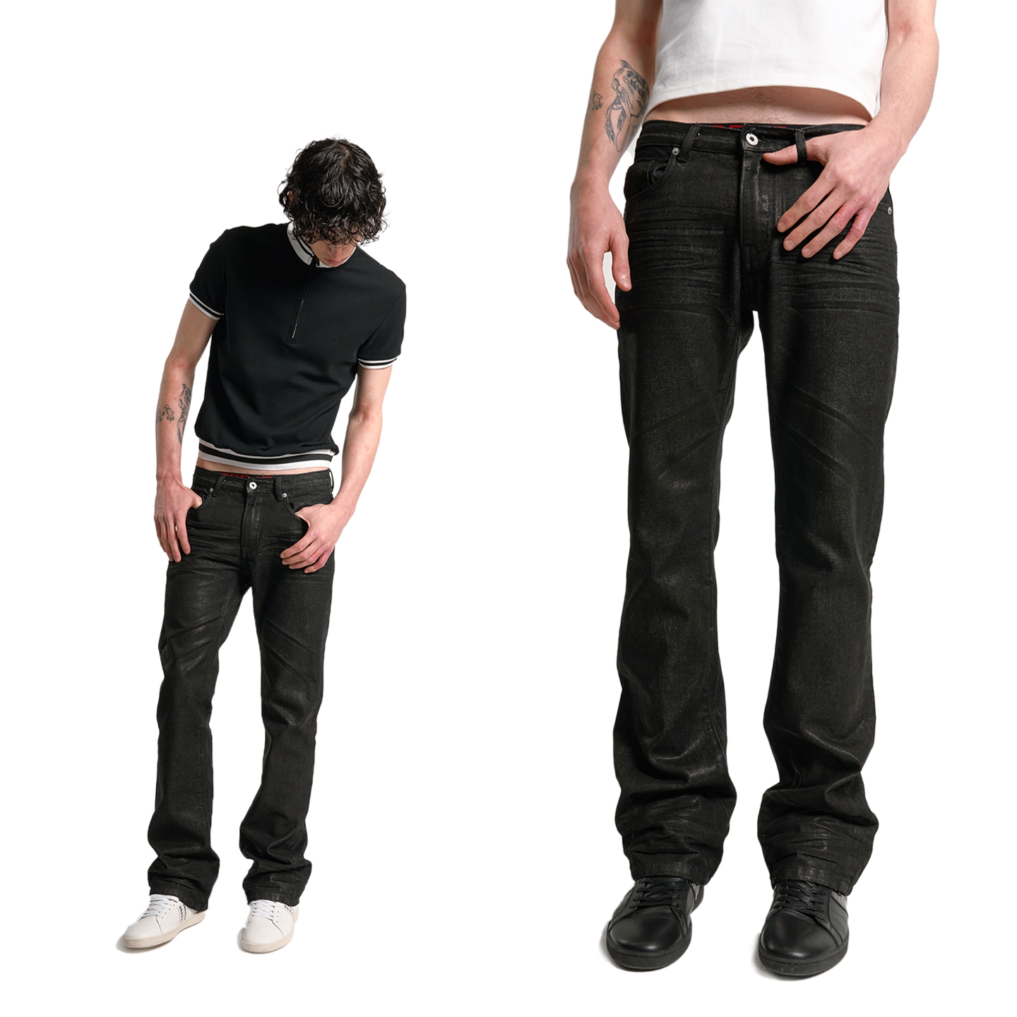 Midnight Resin Coated Straight Jeans