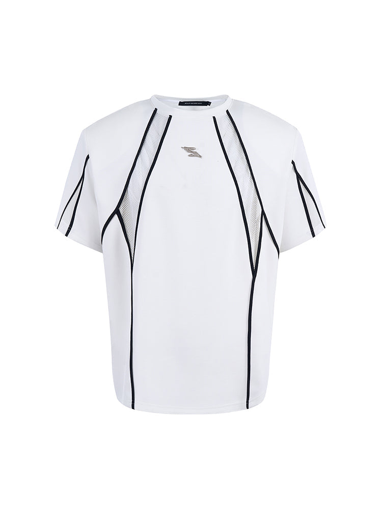 Mesh-Panel Athletic Gothic T-Shirt