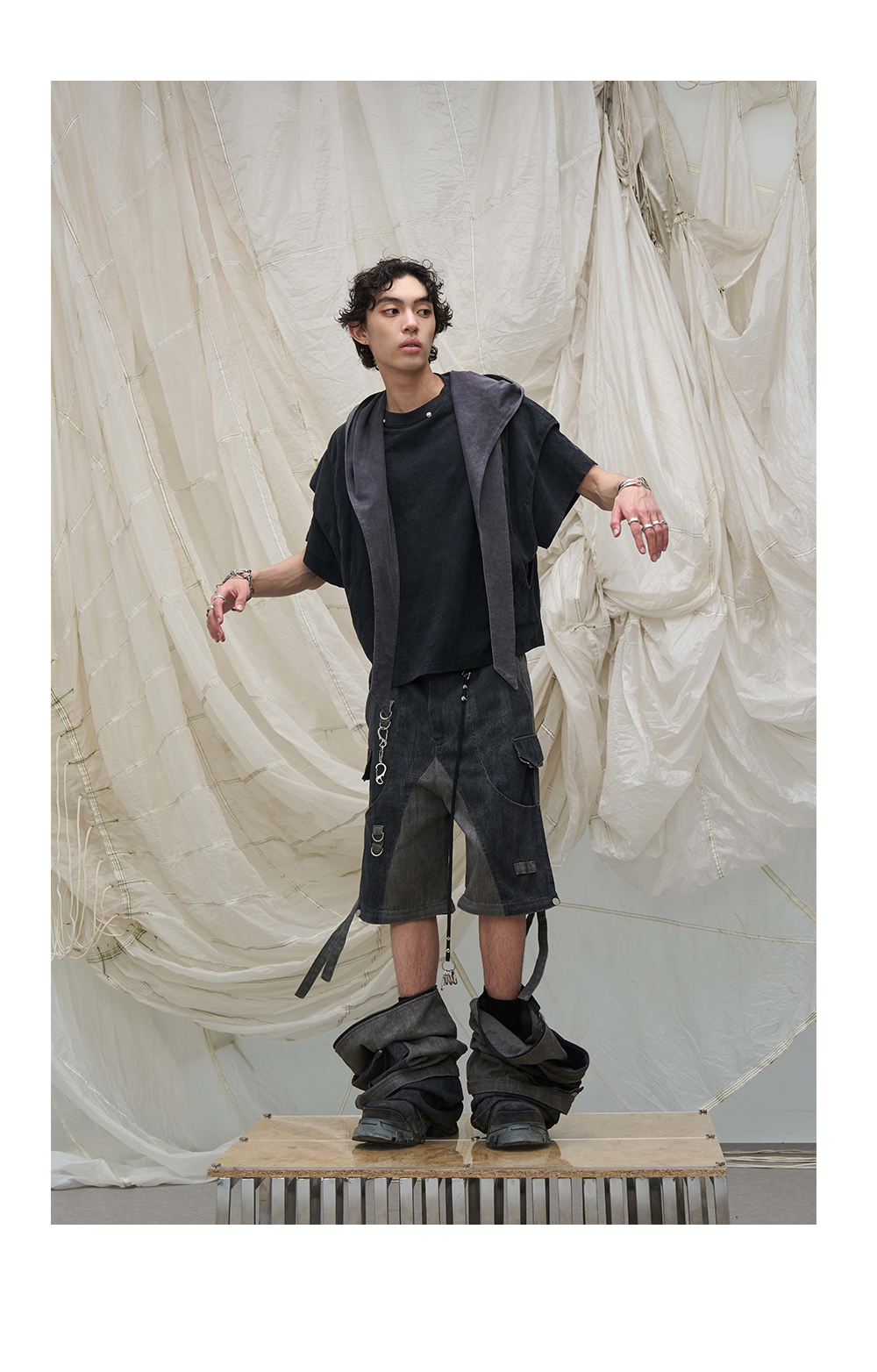 Convertible Panel Cargo Wide Leg Pants