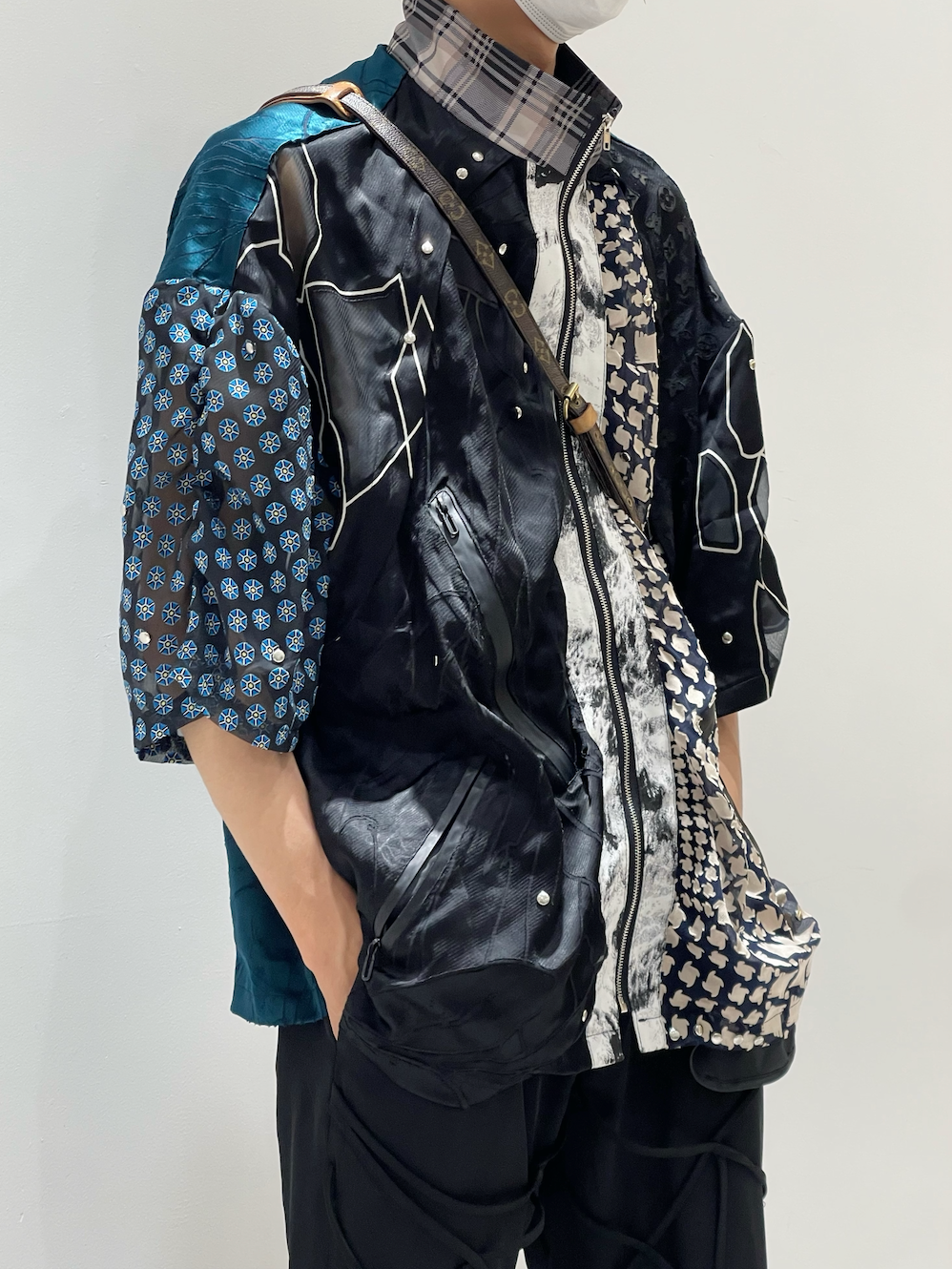 Nebula Circuit Patchwork Kimono Shirt