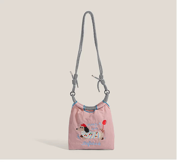 Happy Hotdog Pup Rope Crossbody