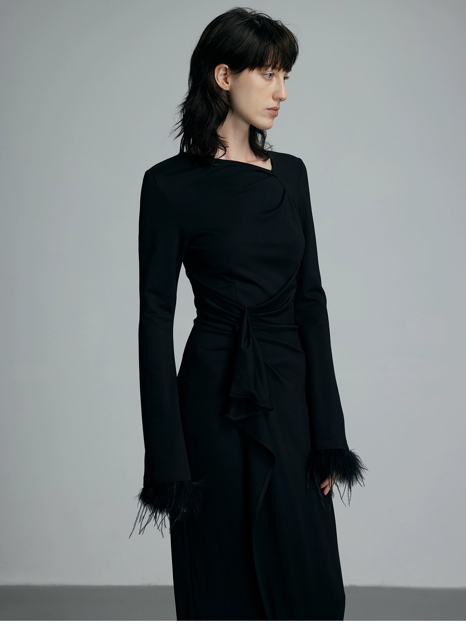 블랙 니트 드레스