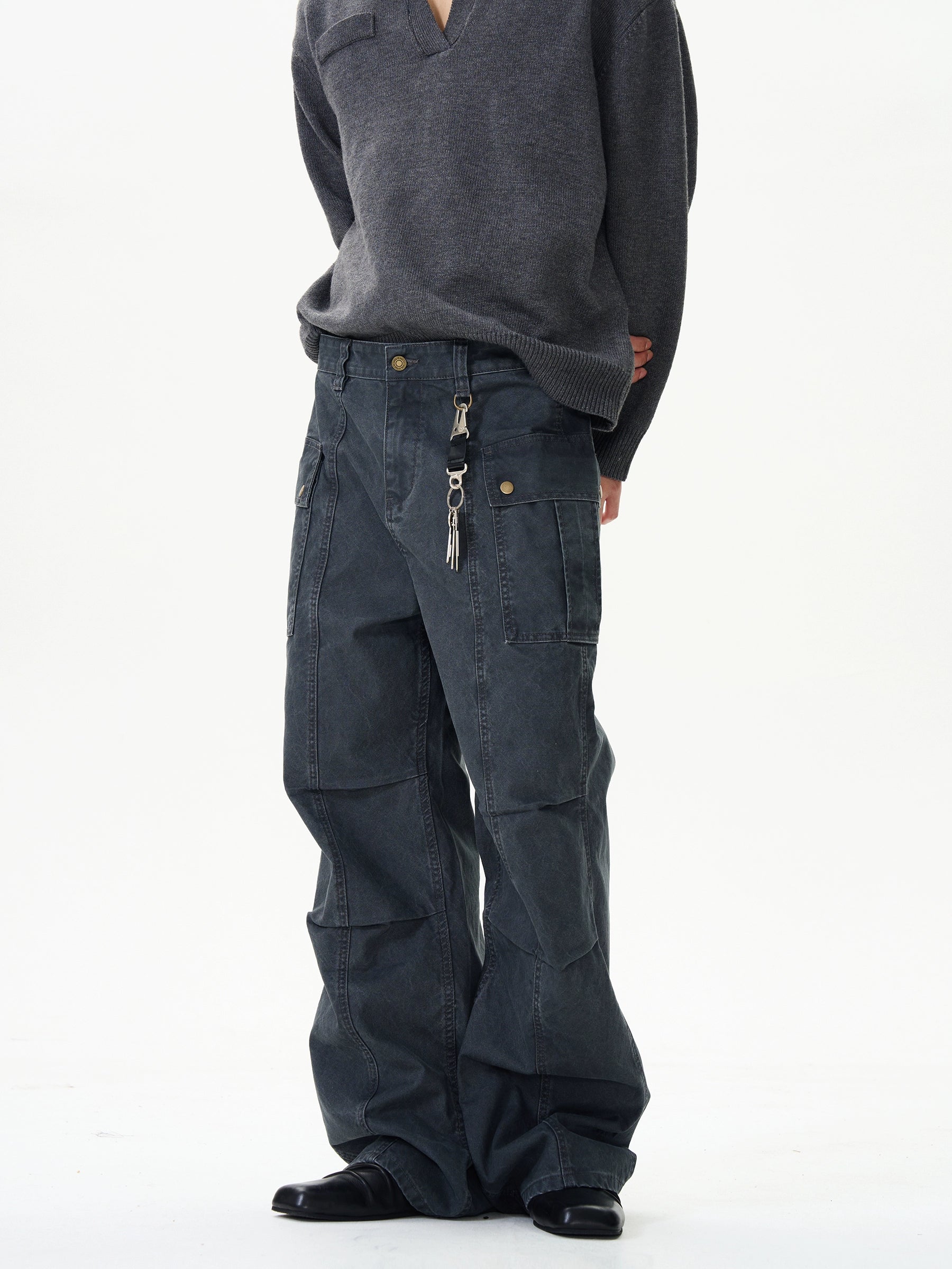 Vintage Panel Seam Wide Leg Cargo Pants