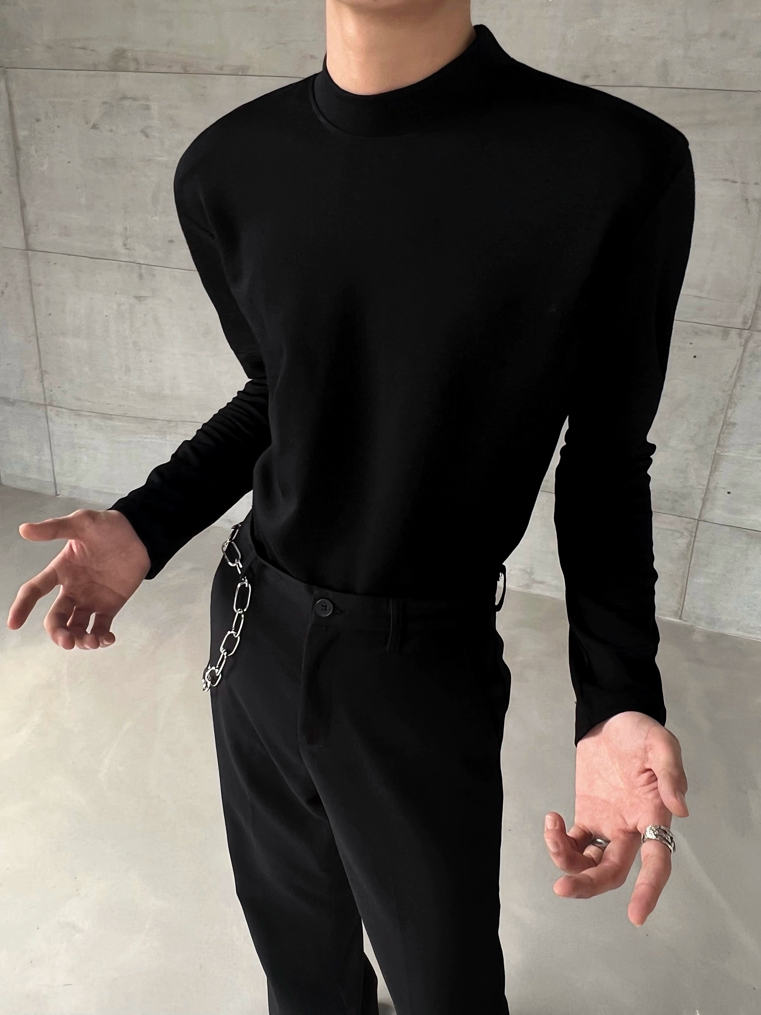 Structured Mock Neck Sweater