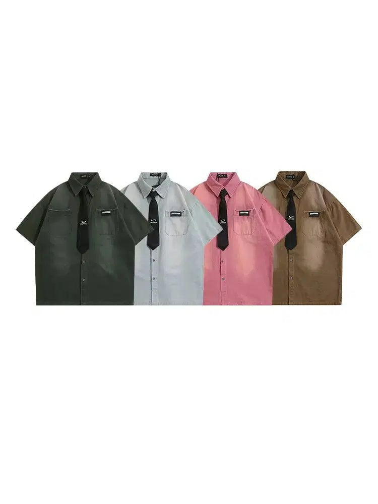 Camisa de trabajo de mezclilla lavada