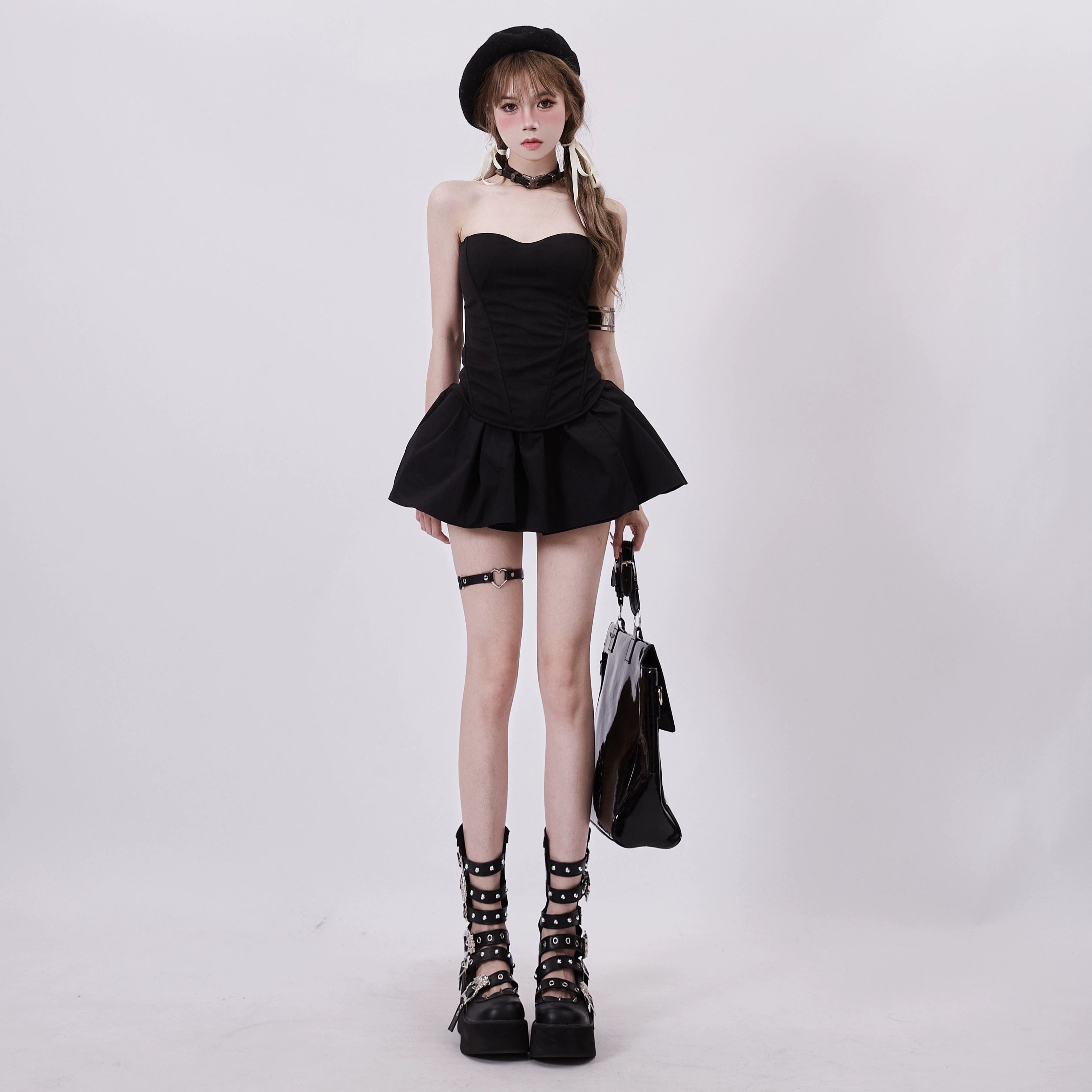 Gothic Pleated Mini Skirt