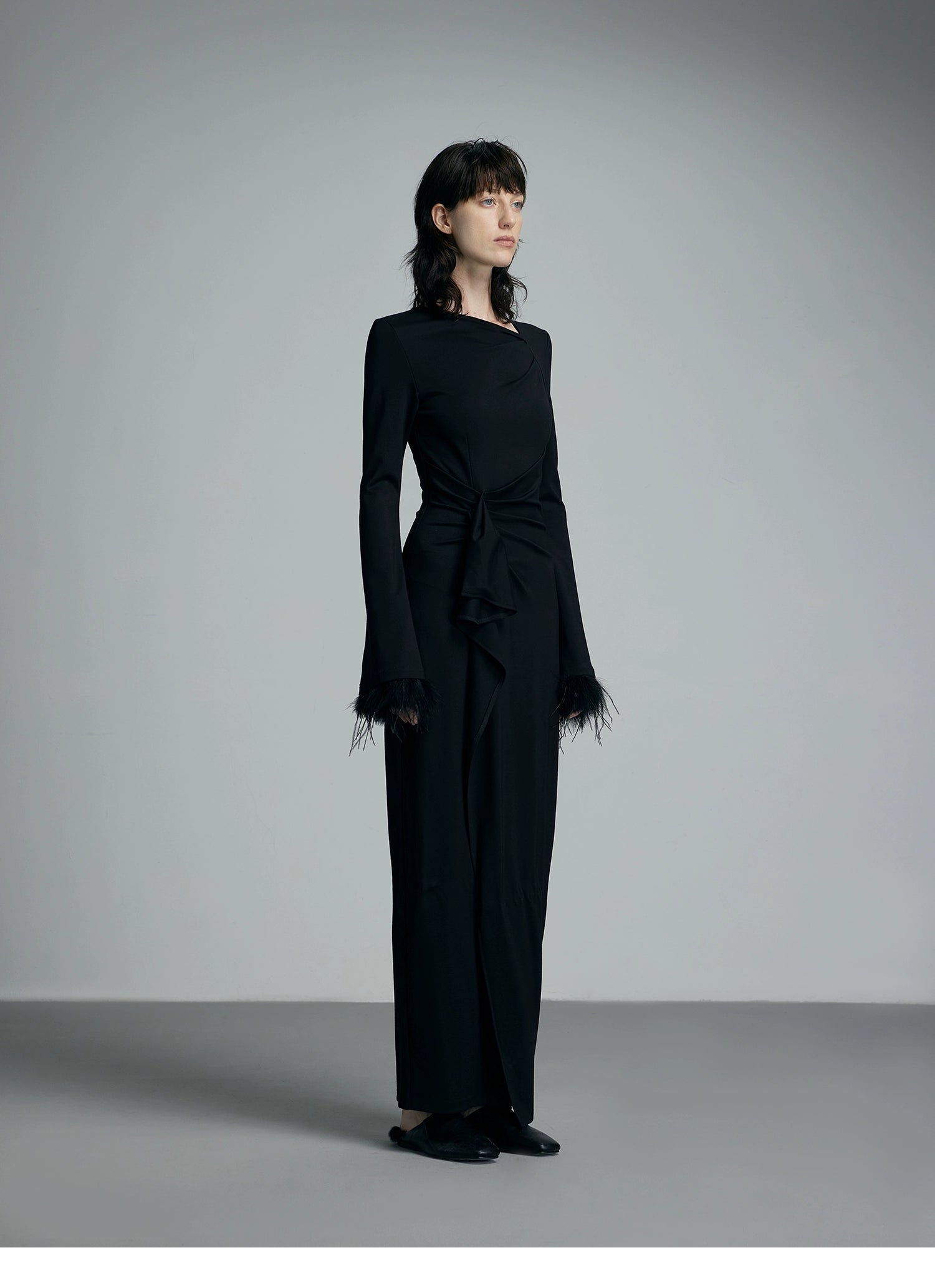 블랙 니트 드레스