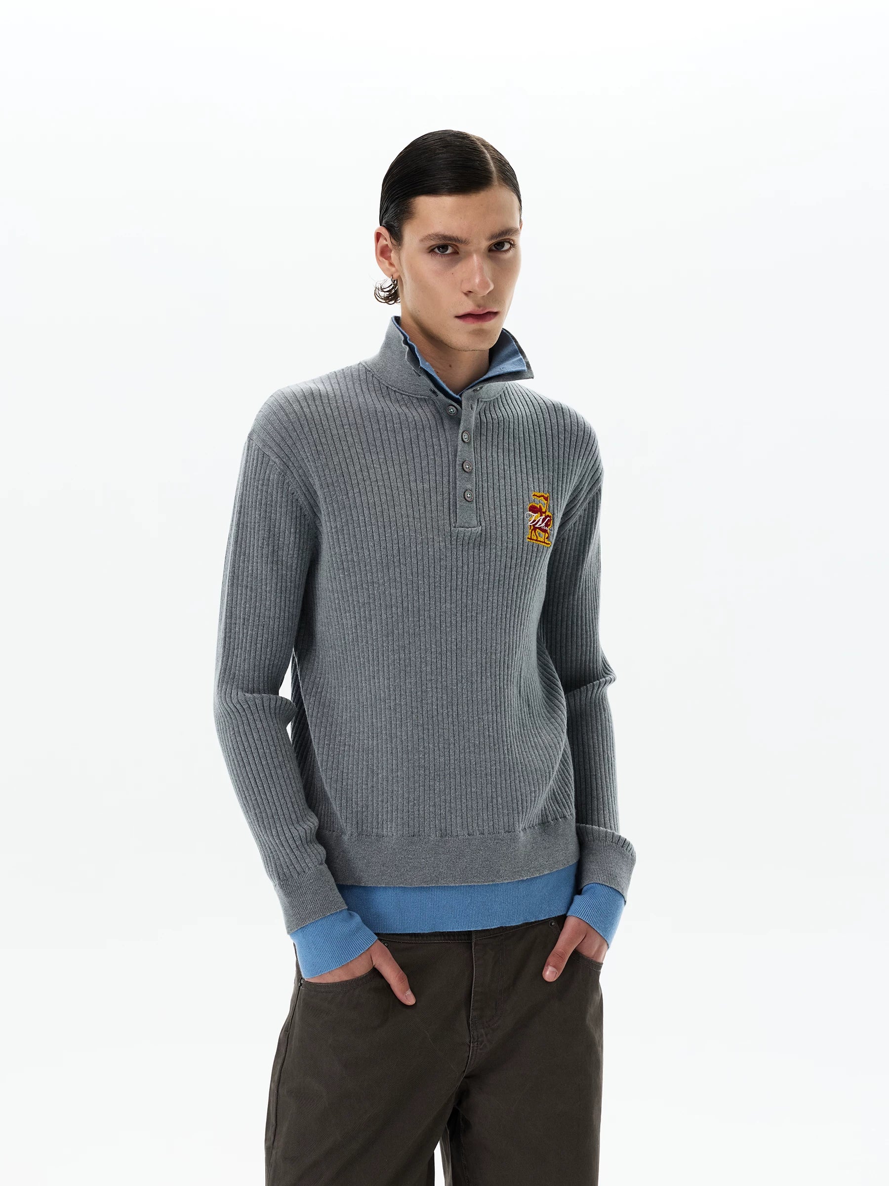 Frostline Crest Layered Knit Polo