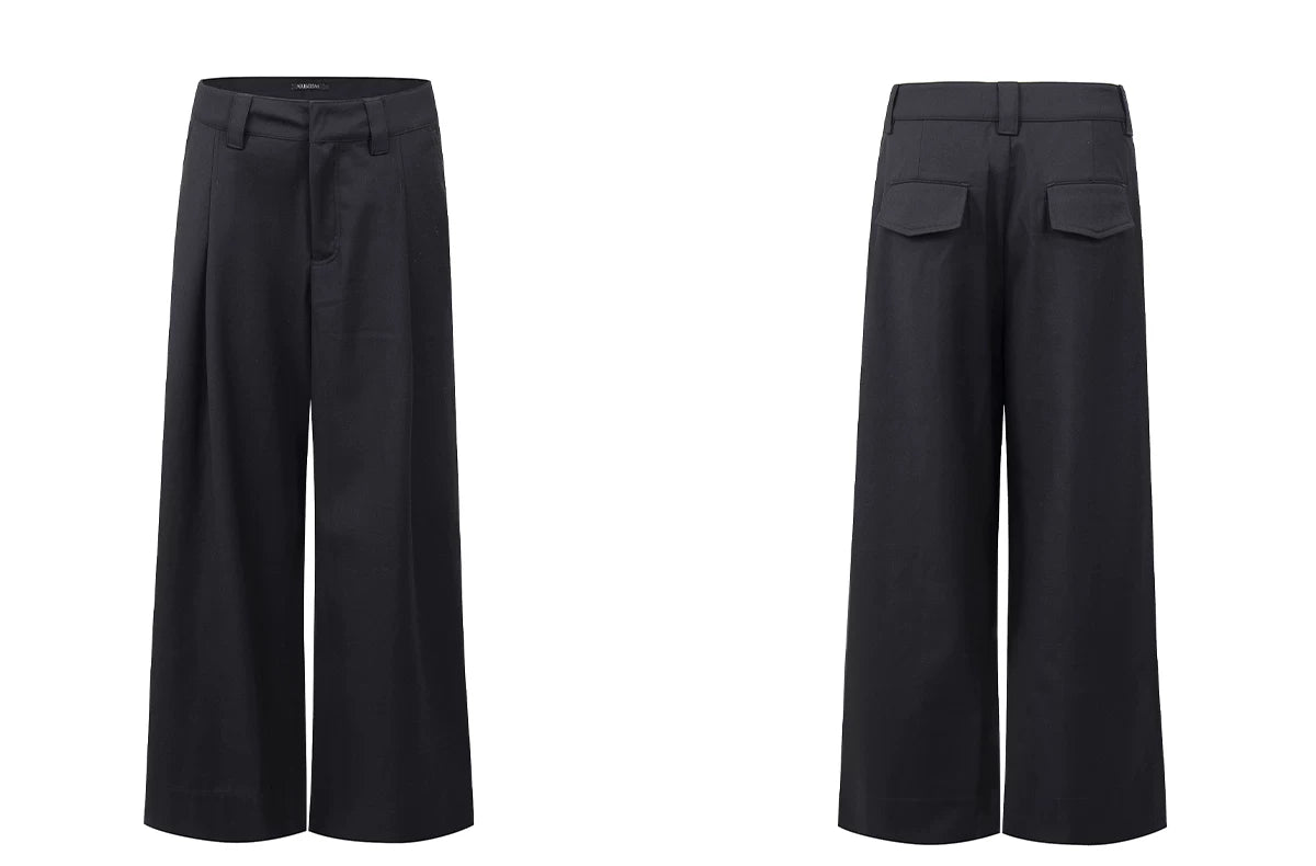 Retro Loose Wide-leg Tailored Trousers