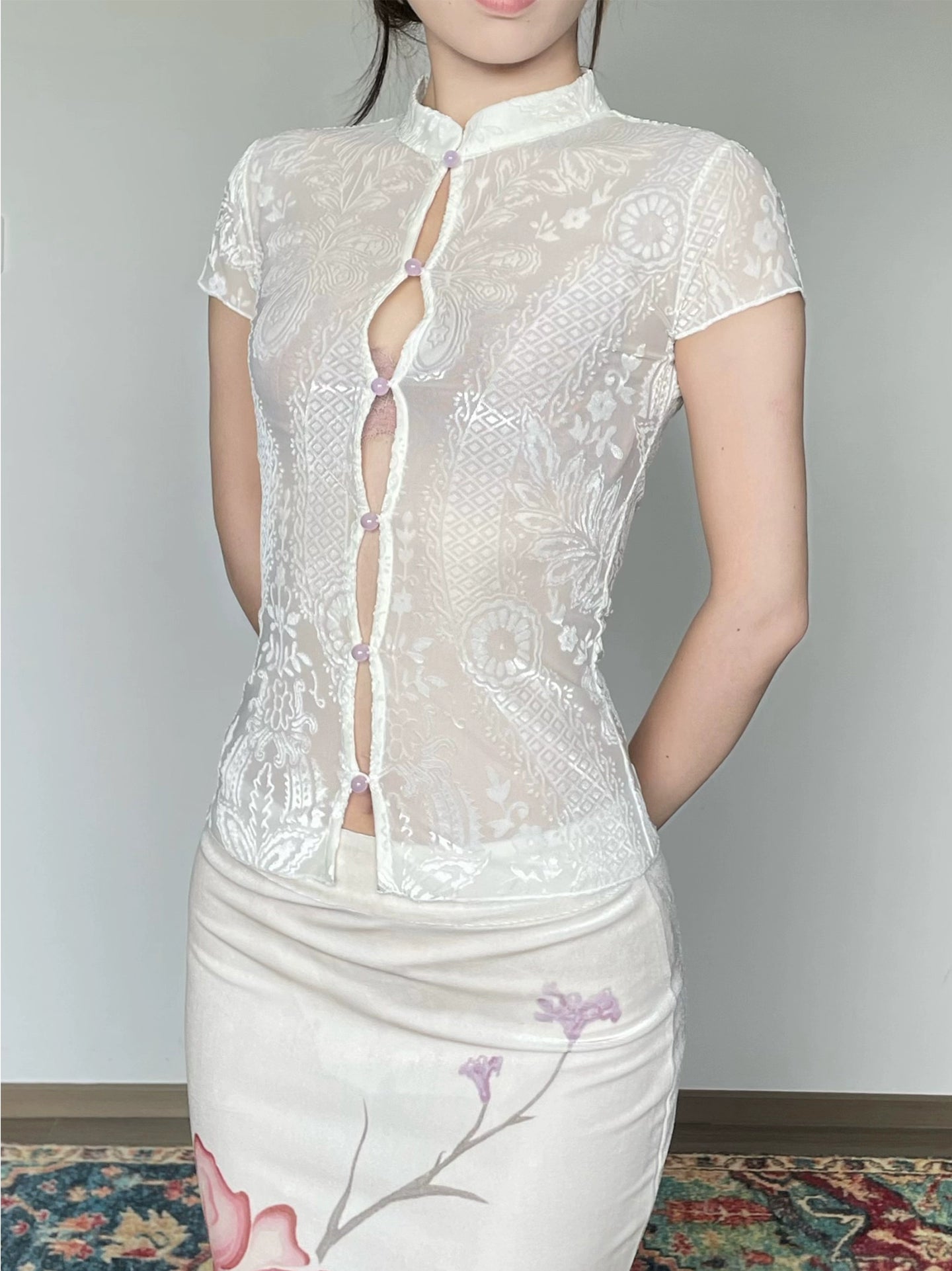 Lace Cheongsam Top