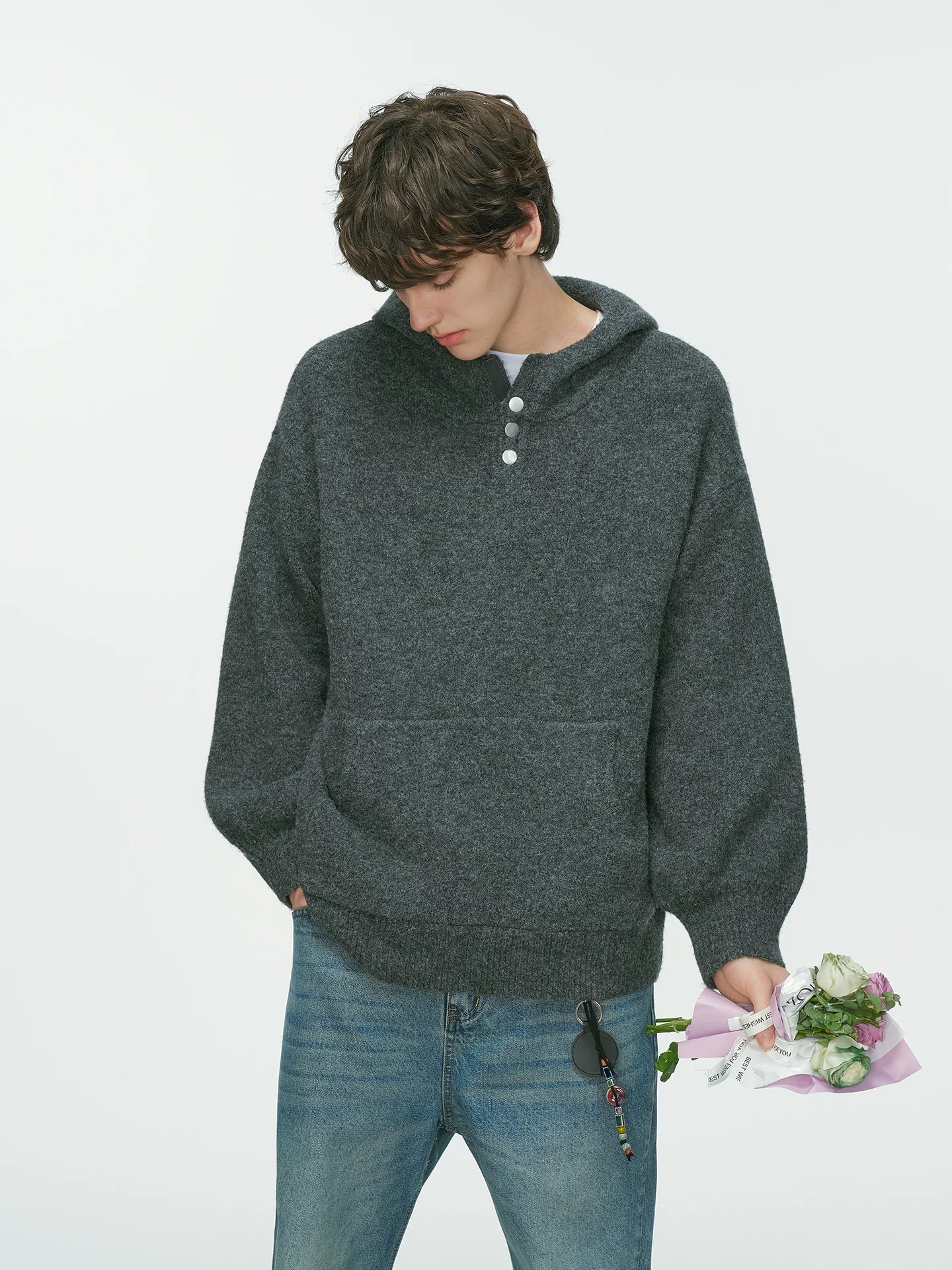 Cocoon Knit Hooded Pocket Sweater