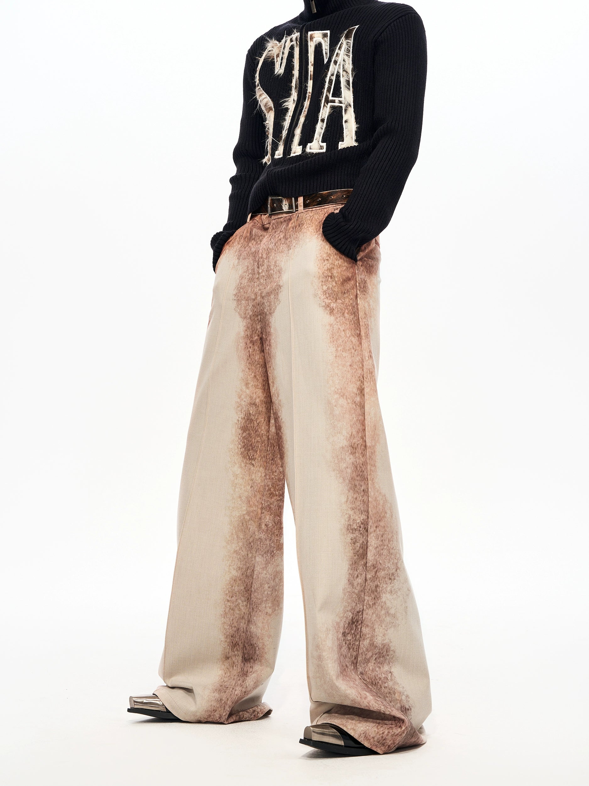 Rust Mirage Distressed Blazer Jacket and Pants Setup