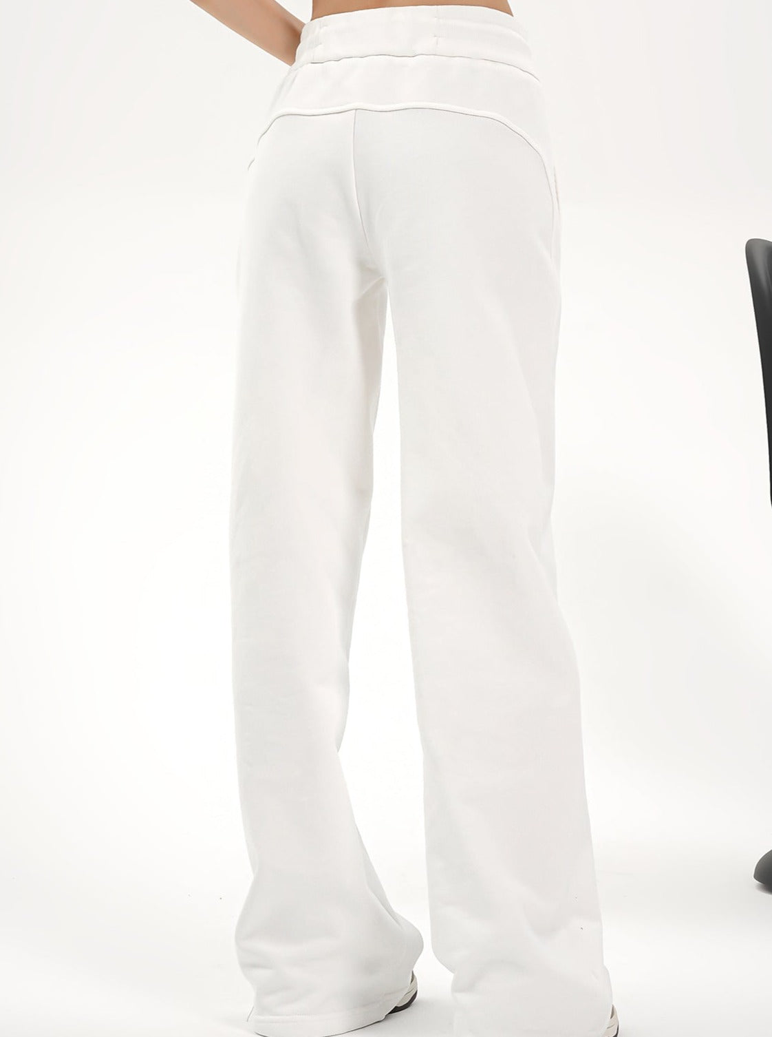 Pantalon à cordon à jambes larges à taille haute - pantalon de salon en ajustement détendu