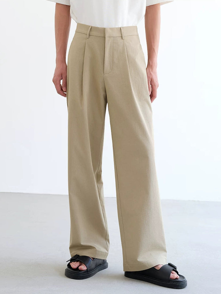 Ivory Axis Minimal Wide Trousers