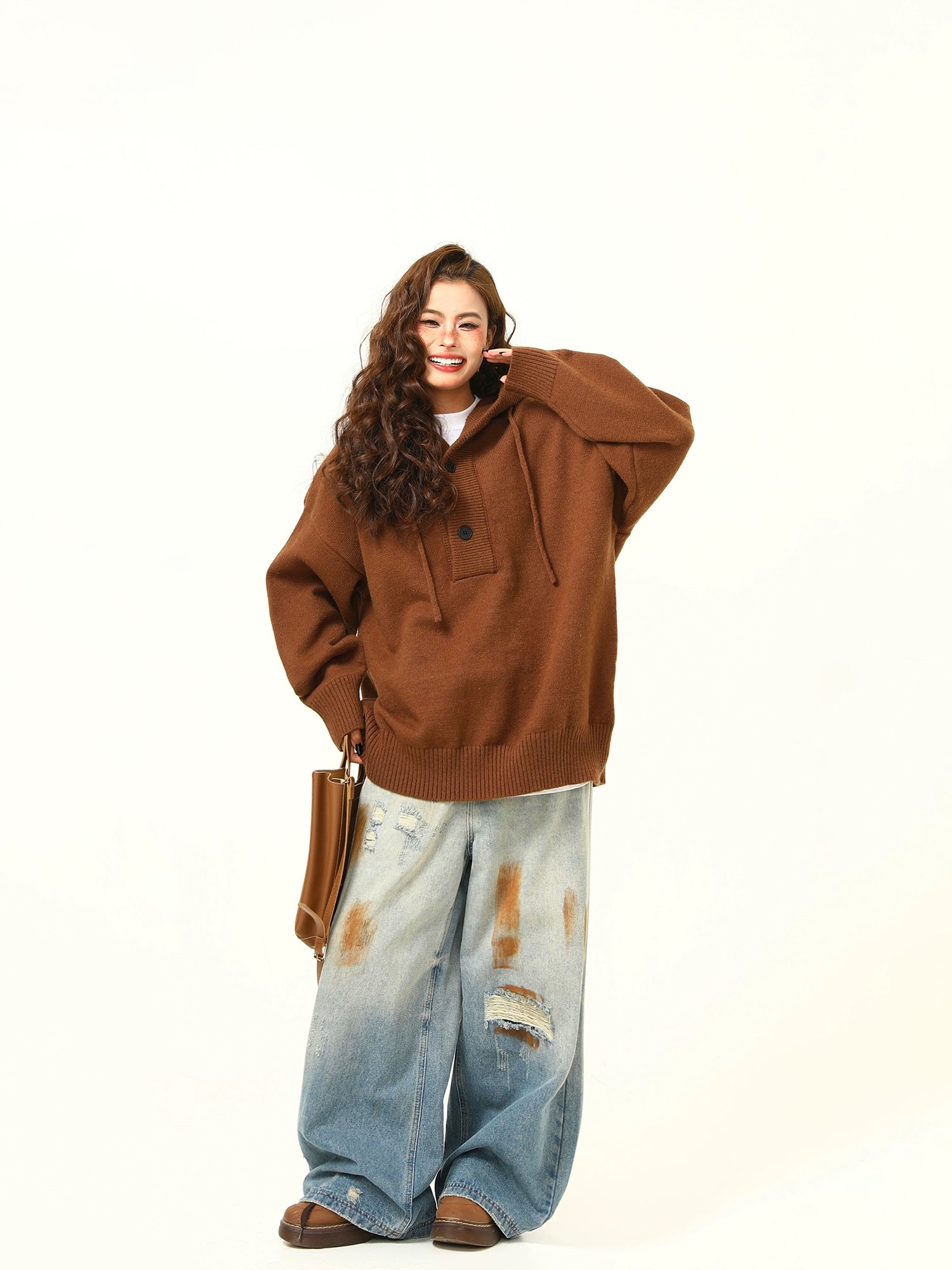 Cozy Knit Hoodie Pullover Sweater