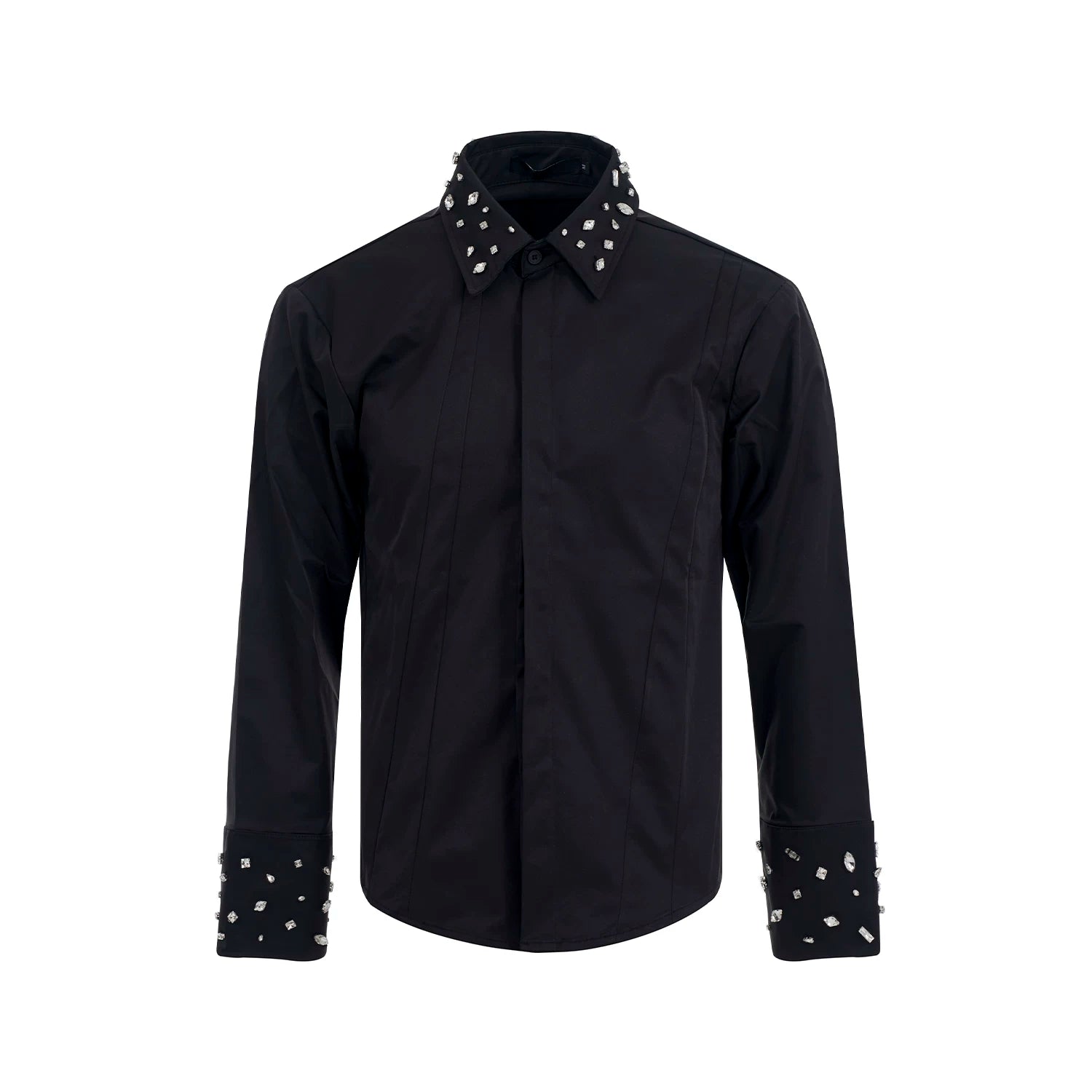 Silver Torrent Studded Collar Dress Shirt