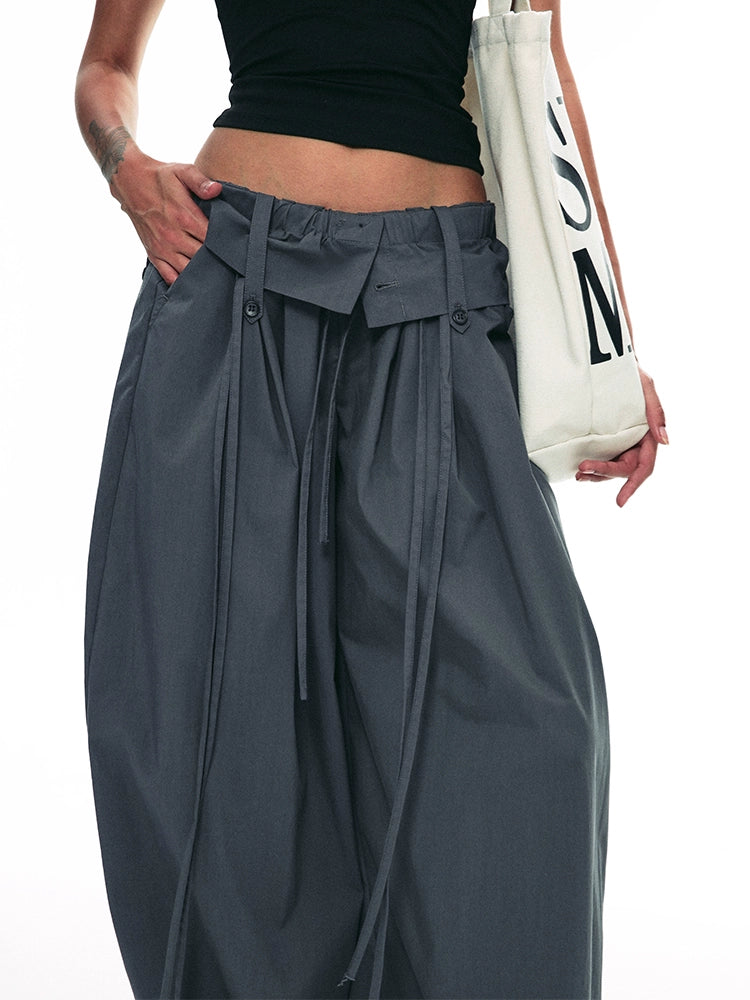 Wide-Leg Paper Bag Trousers