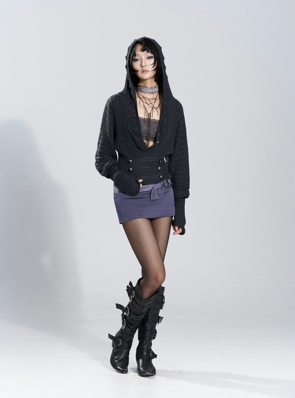 Vesper Buckle Wrap Mini Skirt