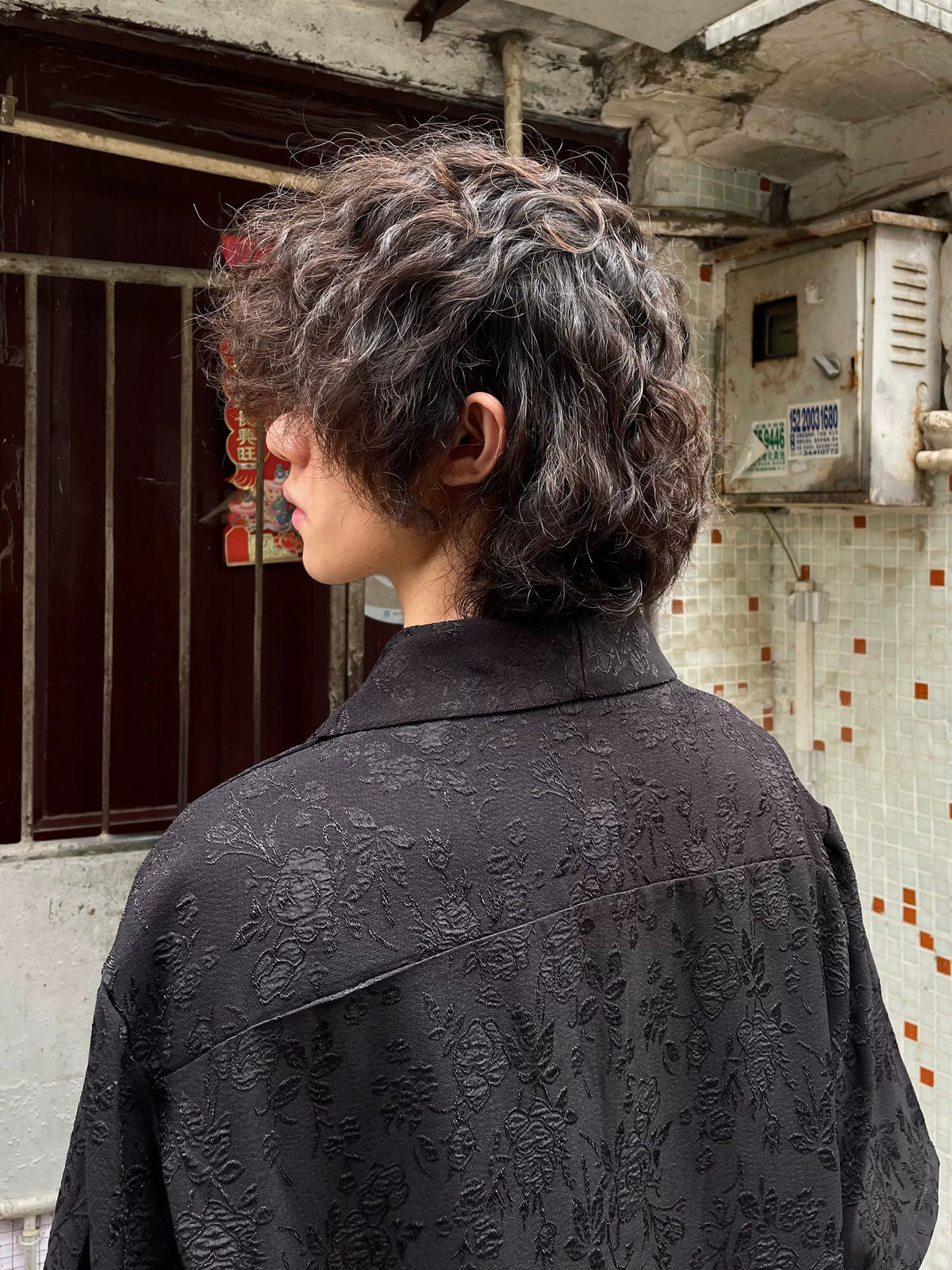Obsidian Rose Jacquard Camp Shirt