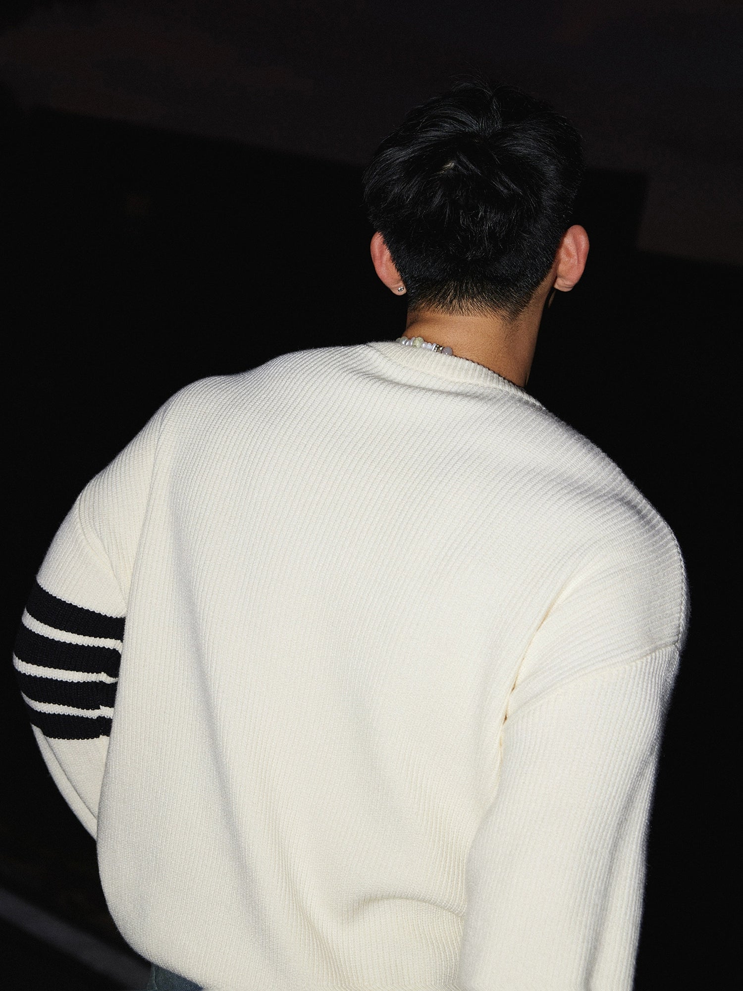 Crewneck Striped Sleeve Sweater