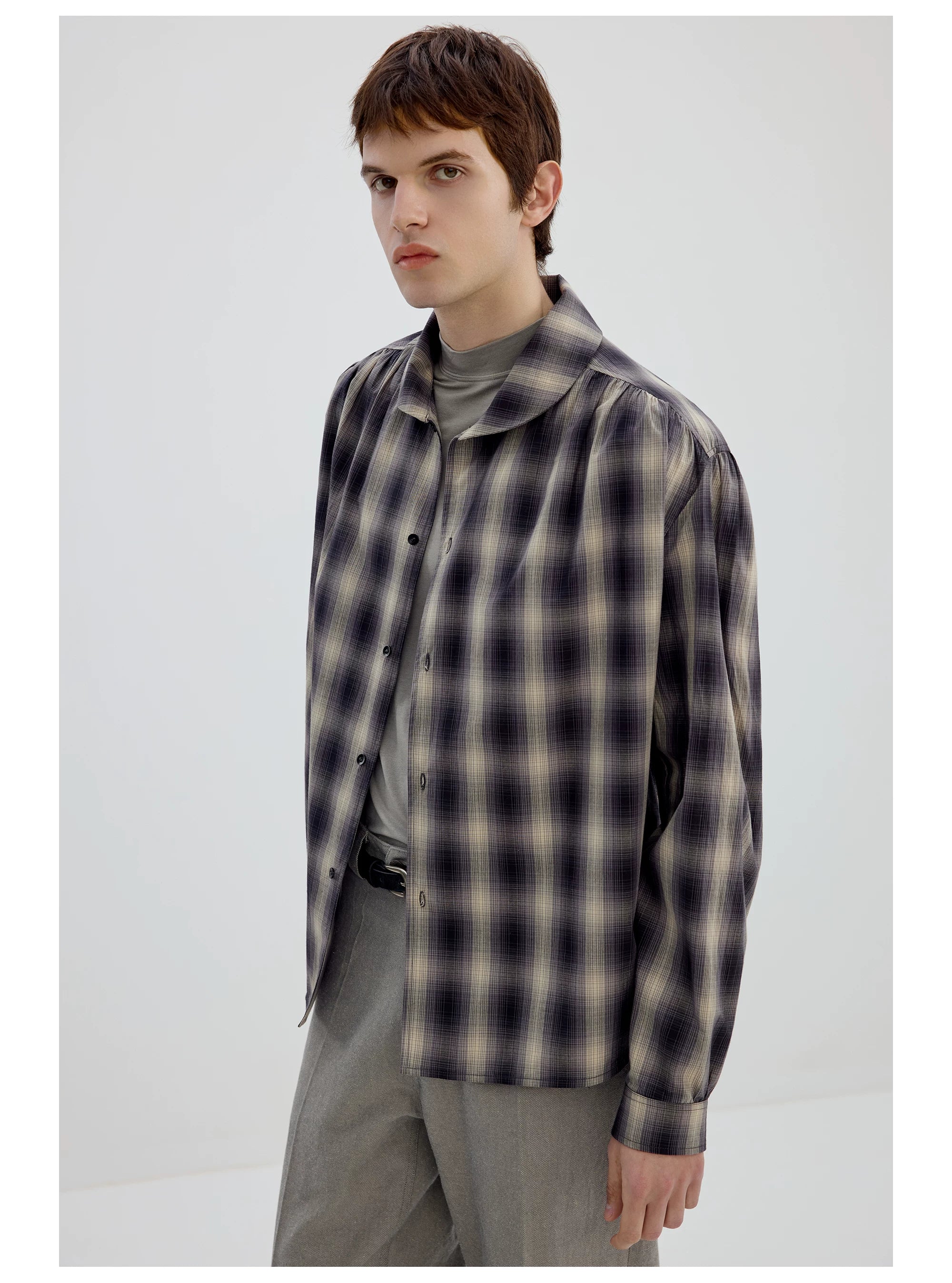 Oversized Plaid Button-Up Shirt