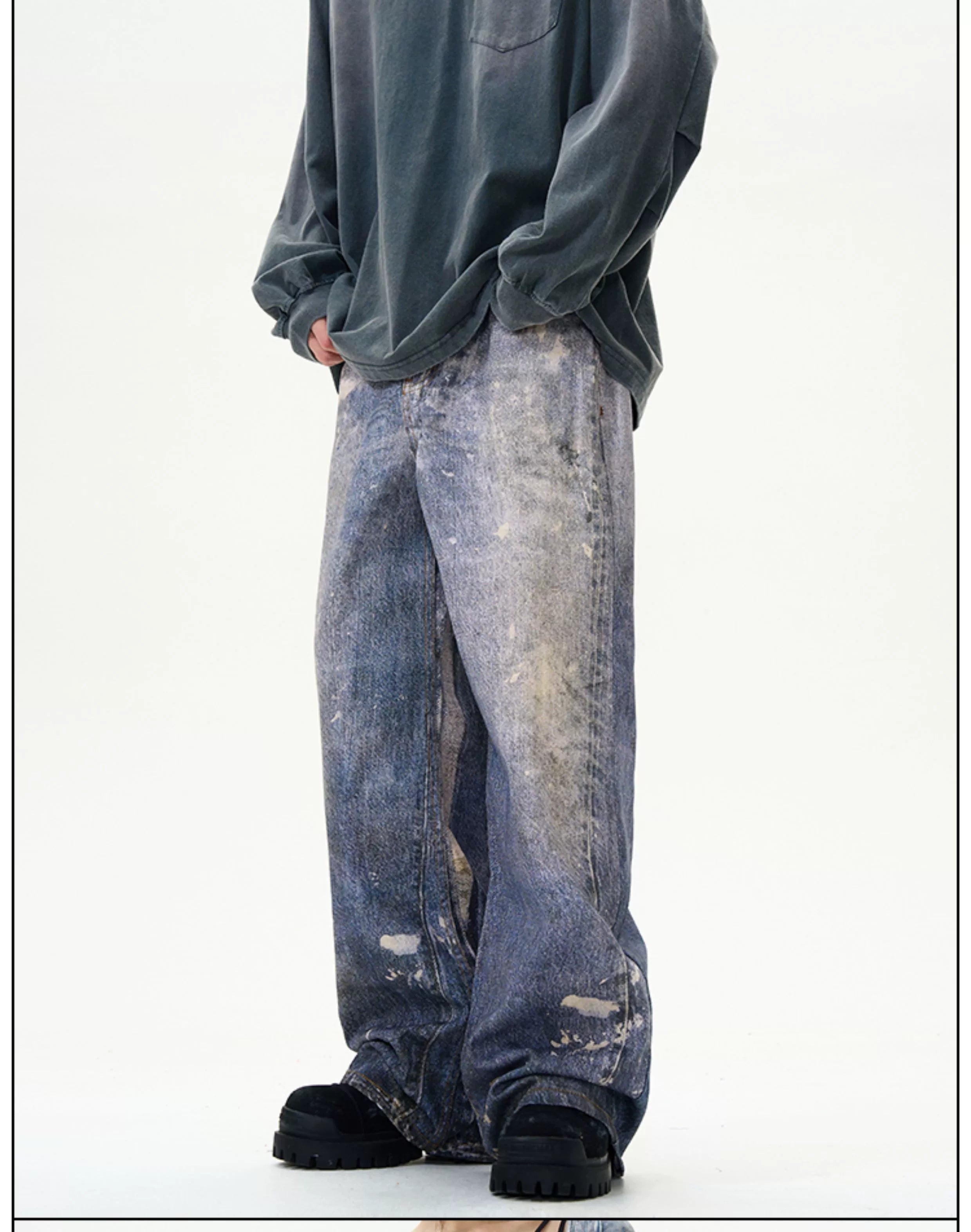 Indigo Splash Grunge Jeans