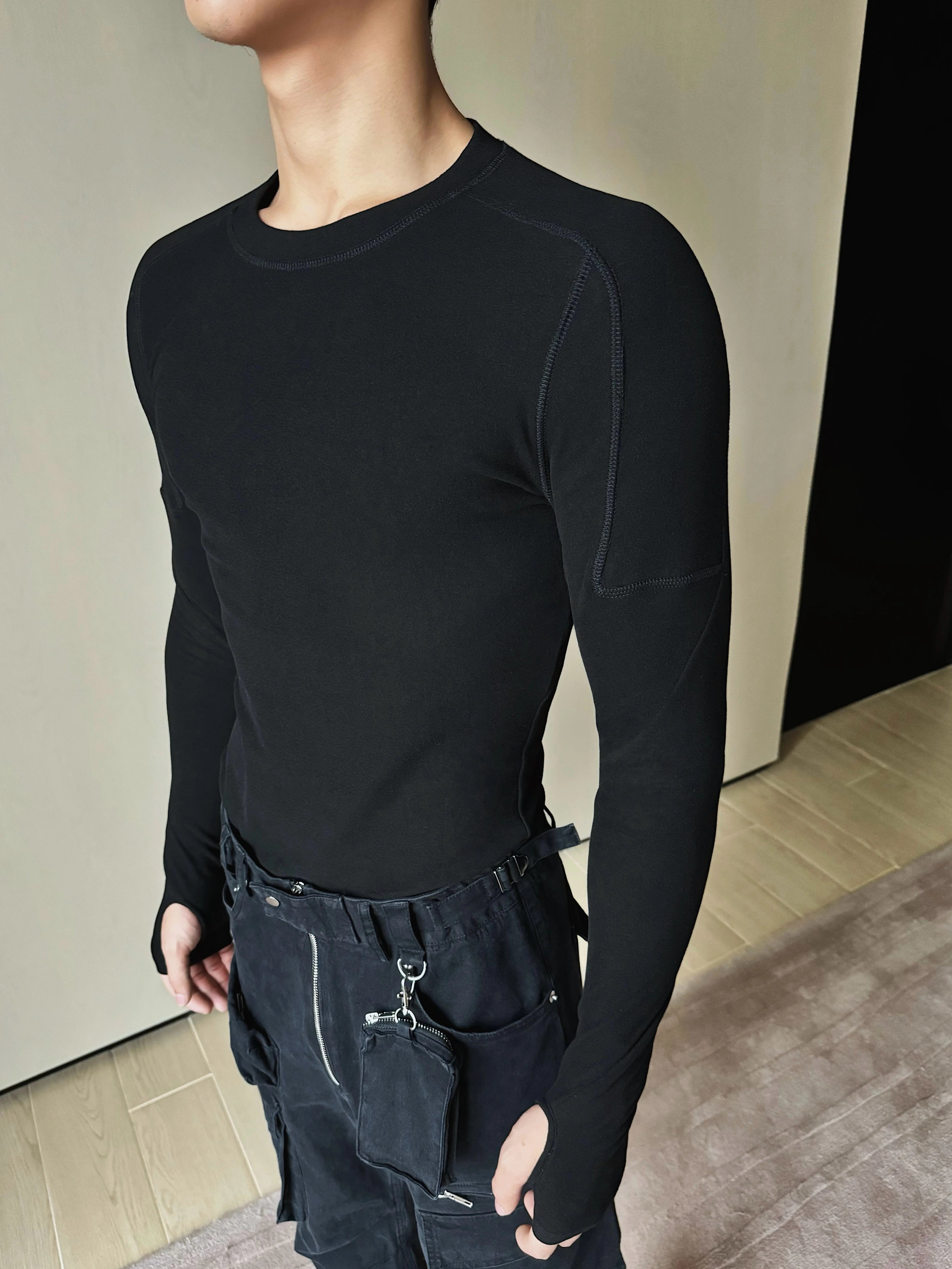Black Slim Fit Long Sleeve Shirt