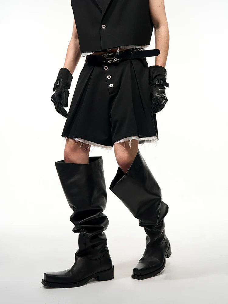 Cropped Black Sleeveless Blazer and Pants Setup