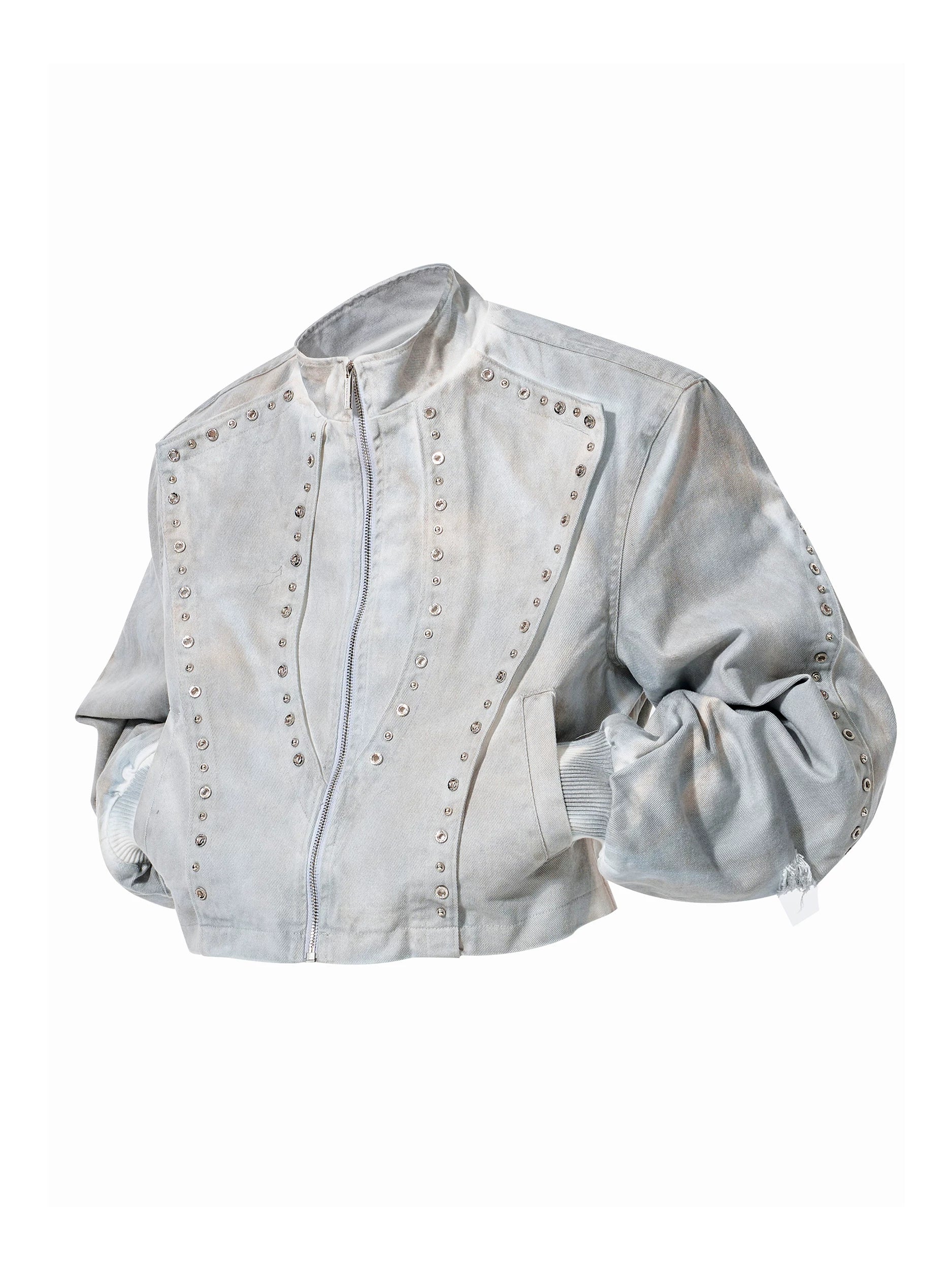 Frosted Halo Studded Cropped Jacket