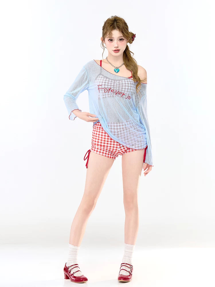 Forever Gingham Summer Mesh Swim Set