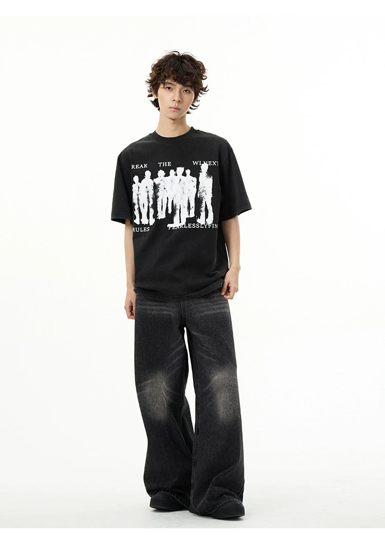 Artistic Graphic Print Oversized T-Shirt