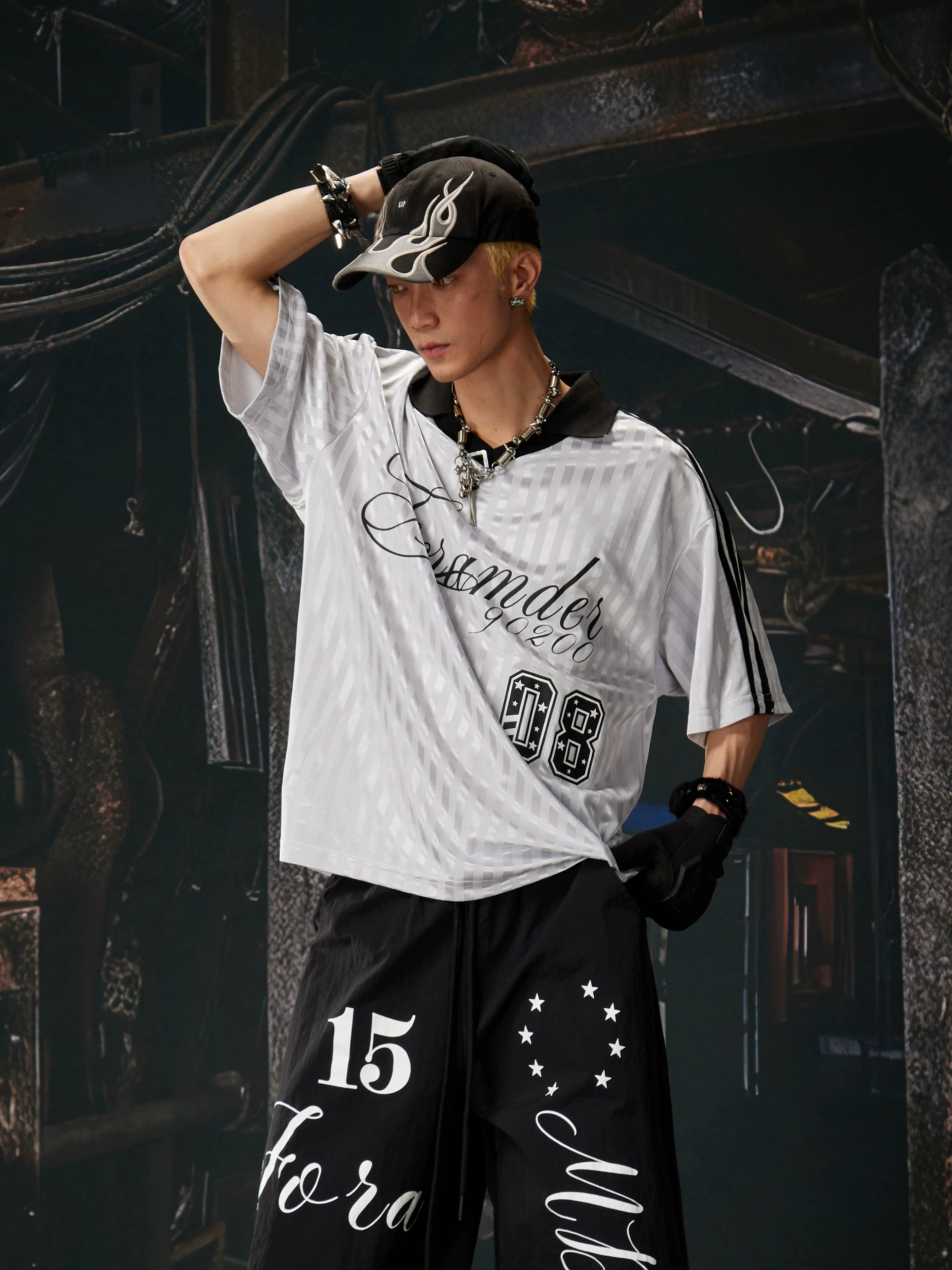Foramder Varsity Stripe Soccer Jersey Tee