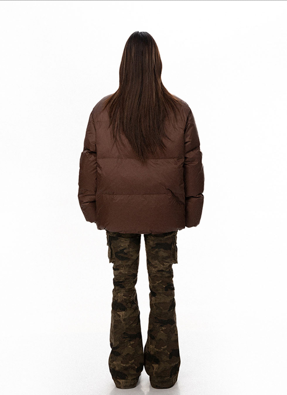 Stand Collar White Duck Down Jacket - chiclara