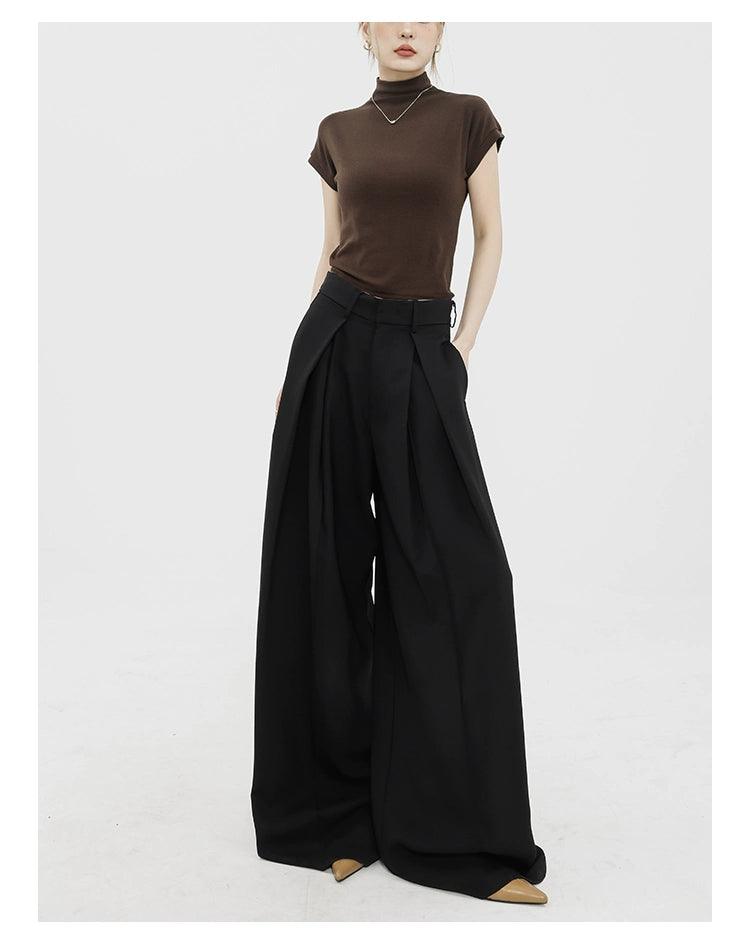 Dramatische Noir-Palazzo-Hosen mit breitem Bein
