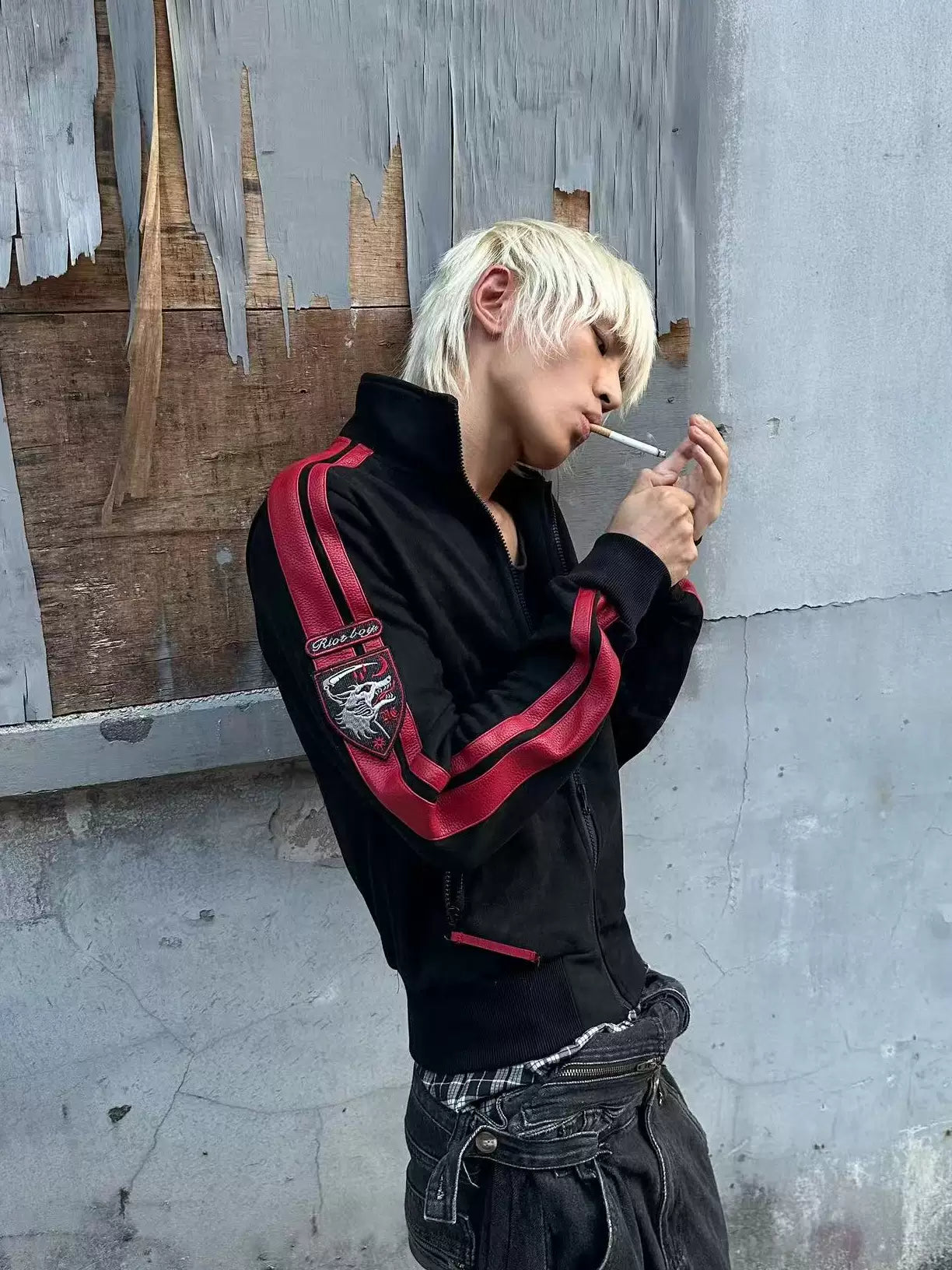Rude Wolf Bloodstripe Embroidered Track Jacket