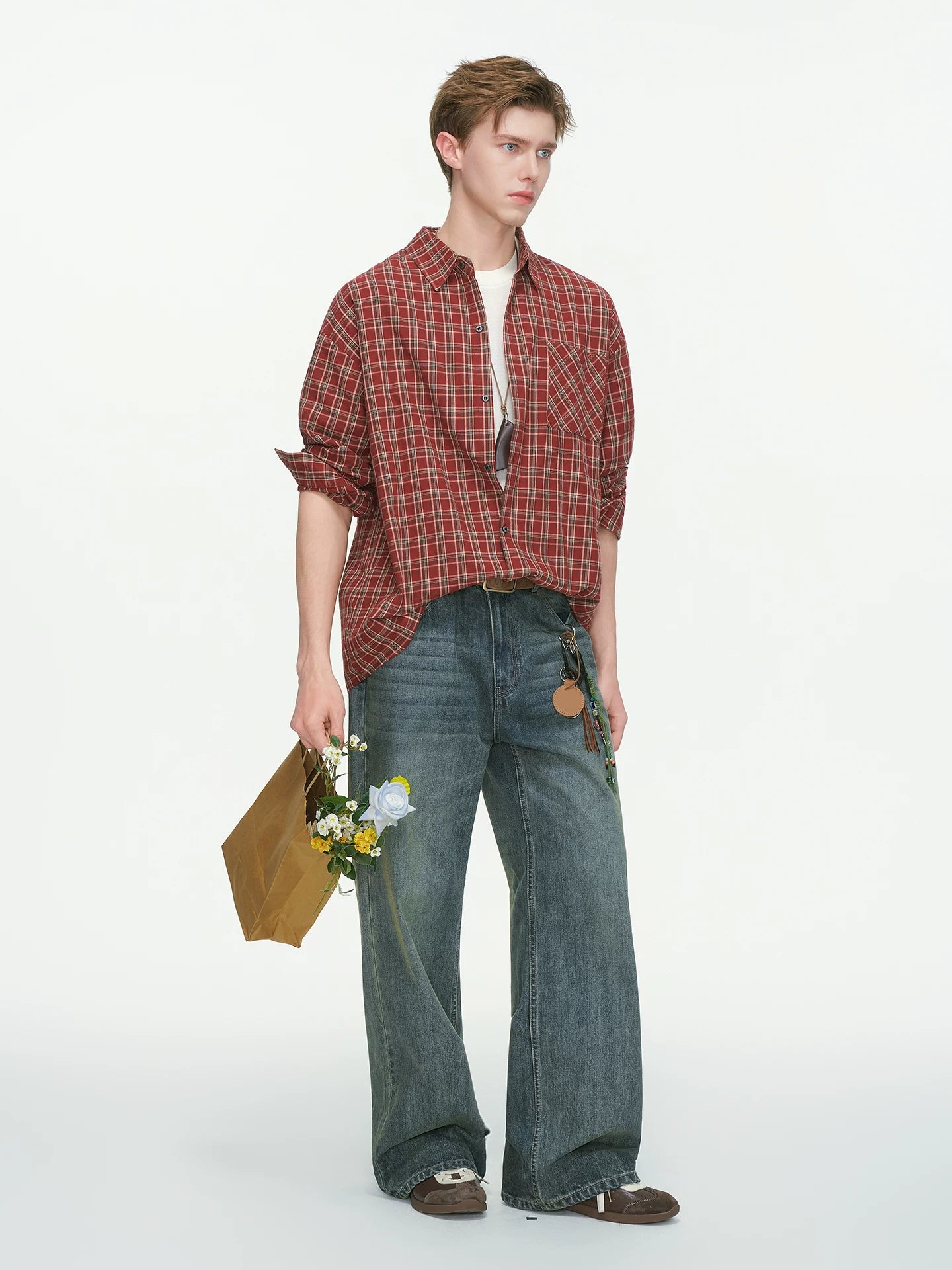 Rust & Coal Oversized Plaid Shirt