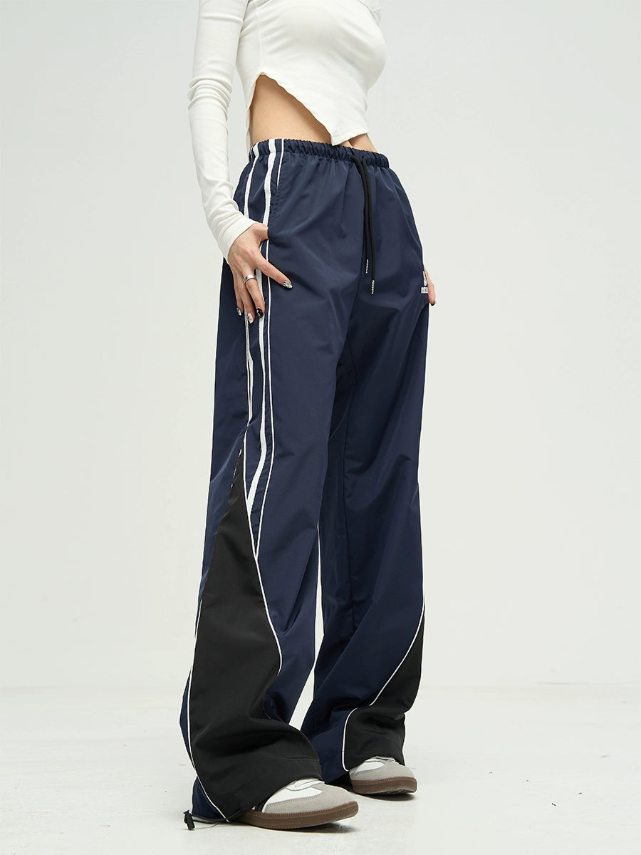 Colorblock Wide Leg Track Pants